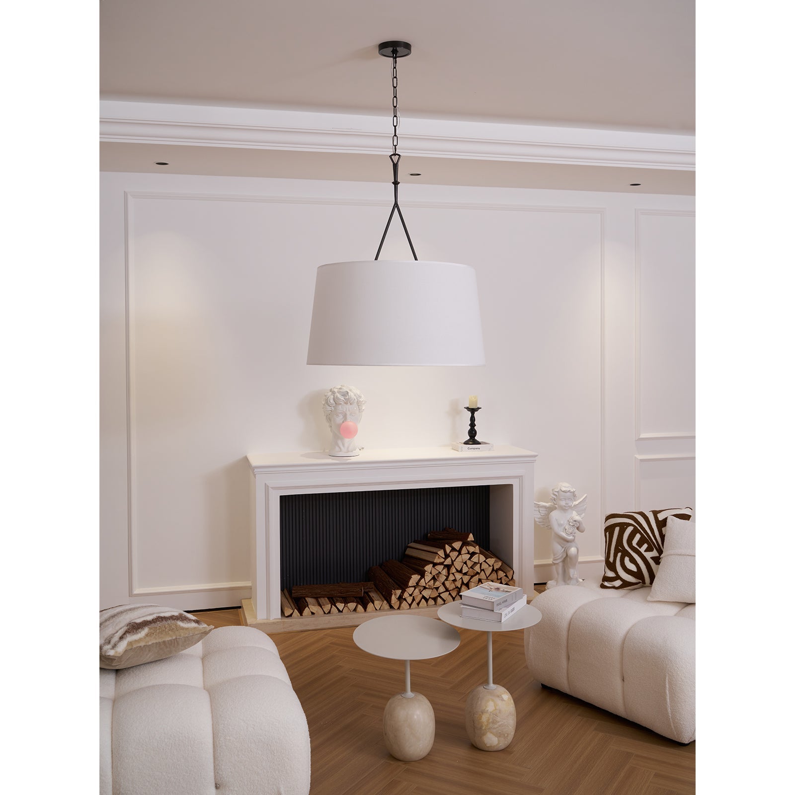 Wink Modern Minimalist Brass Fabric Pendant Lamp - Lamp Copper