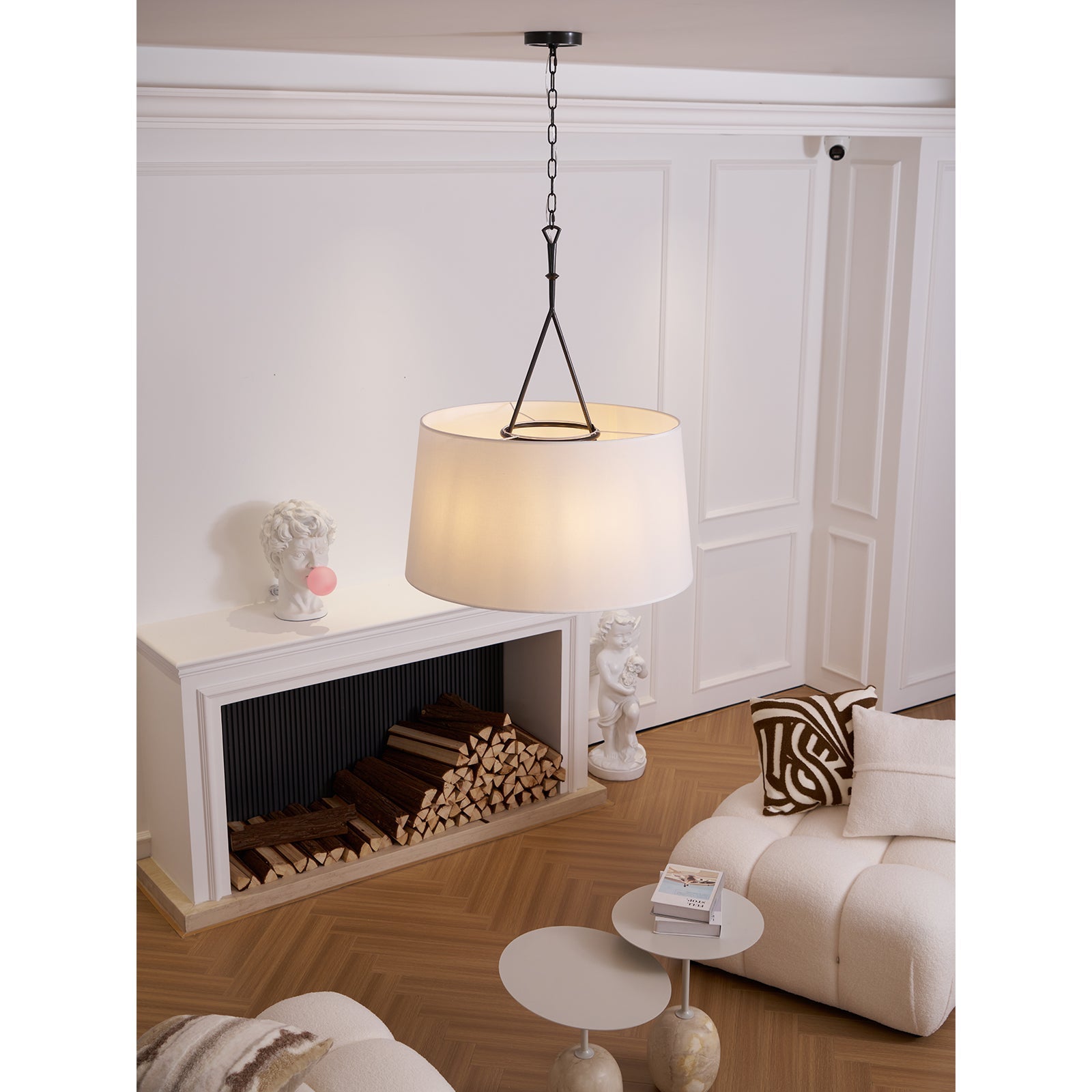 Wink Modern Minimalist Brass Fabric Pendant Lamp - Lamp Copper