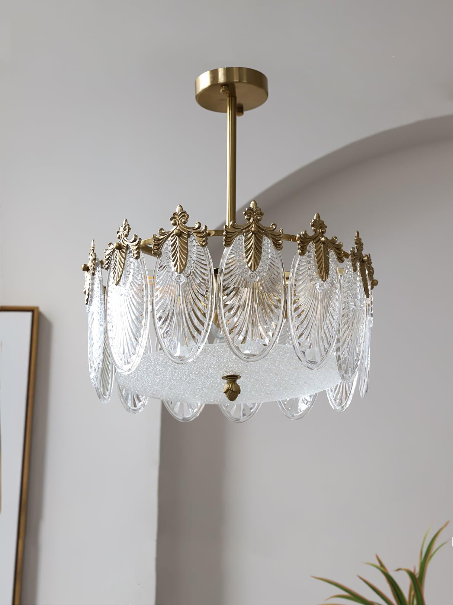 Decorative Pattern Glass Round Chandelier - Letslighting