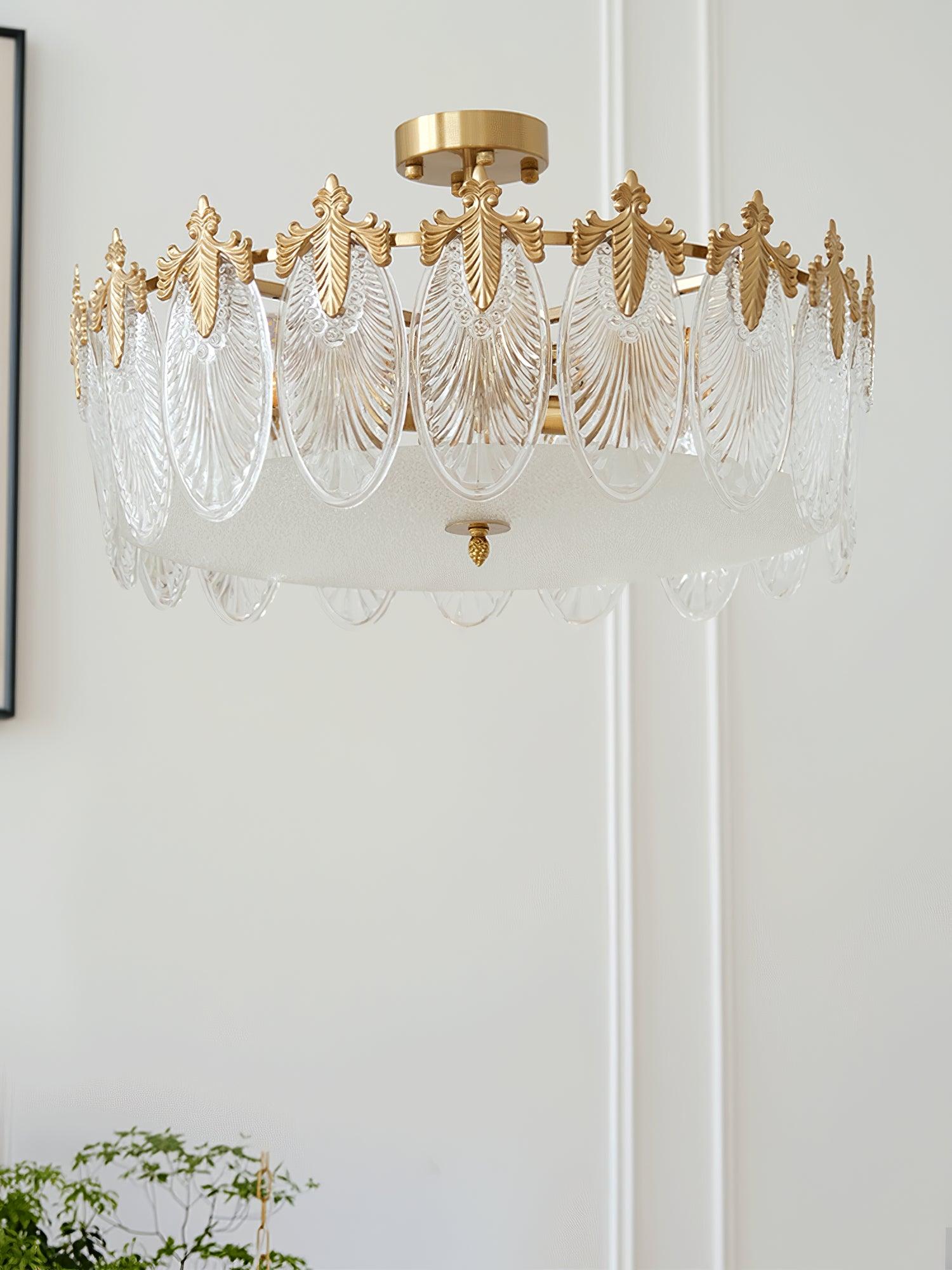 Decorative Pattern Glass Round Chandelier - Letslighting