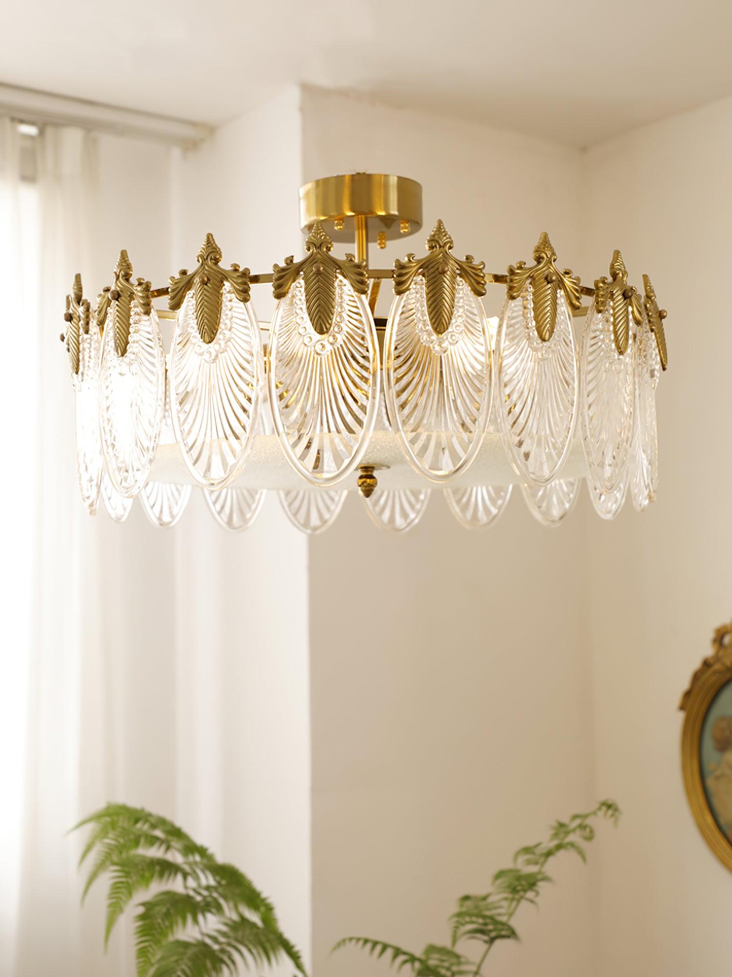 Decorative Pattern Glass Round Chandelier - Letslighting