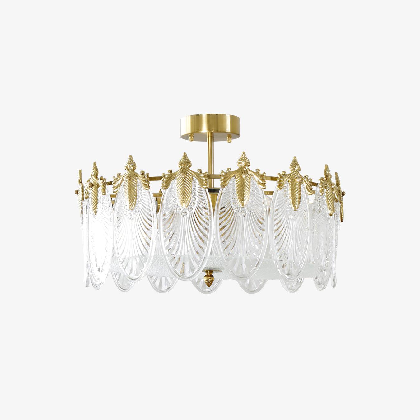 Decorative Pattern Glass Round Chandelier - Letslighting