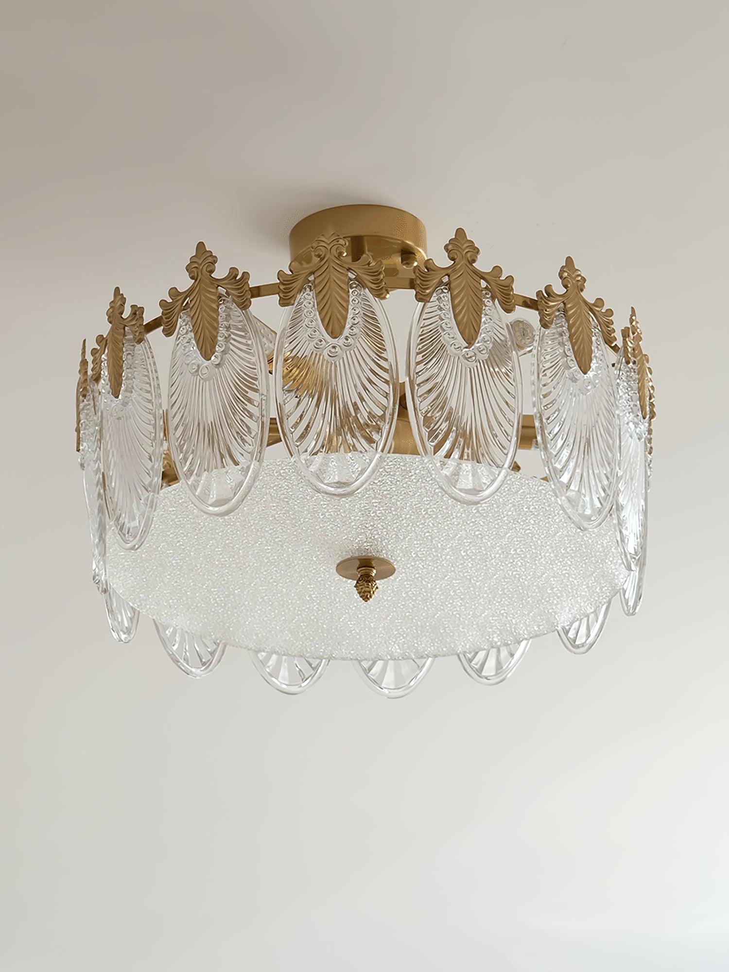 Decorative Pattern Glass Round Chandelier - Letslighting