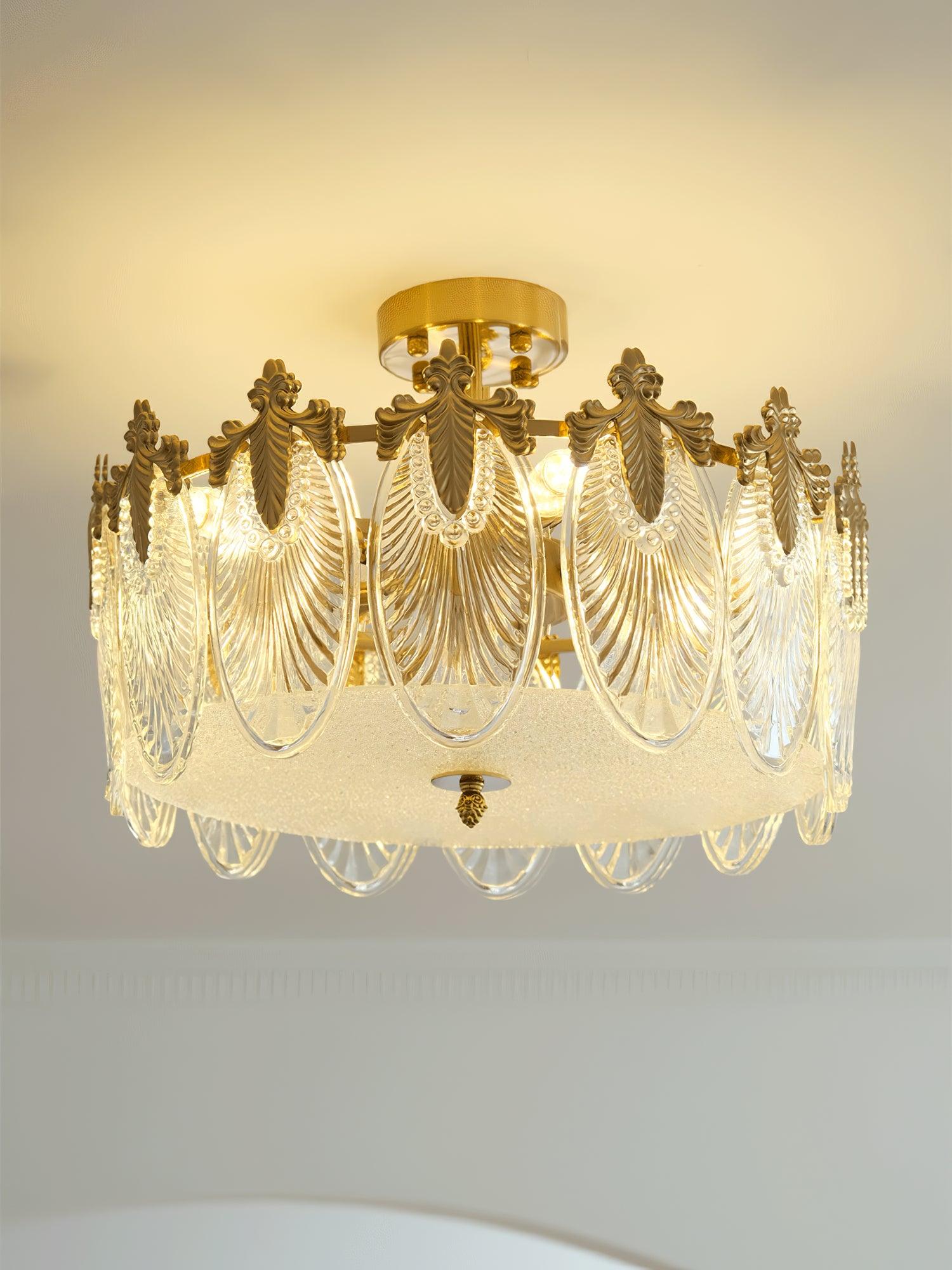 Decorative Pattern Glass Round Chandelier - Letslighting
