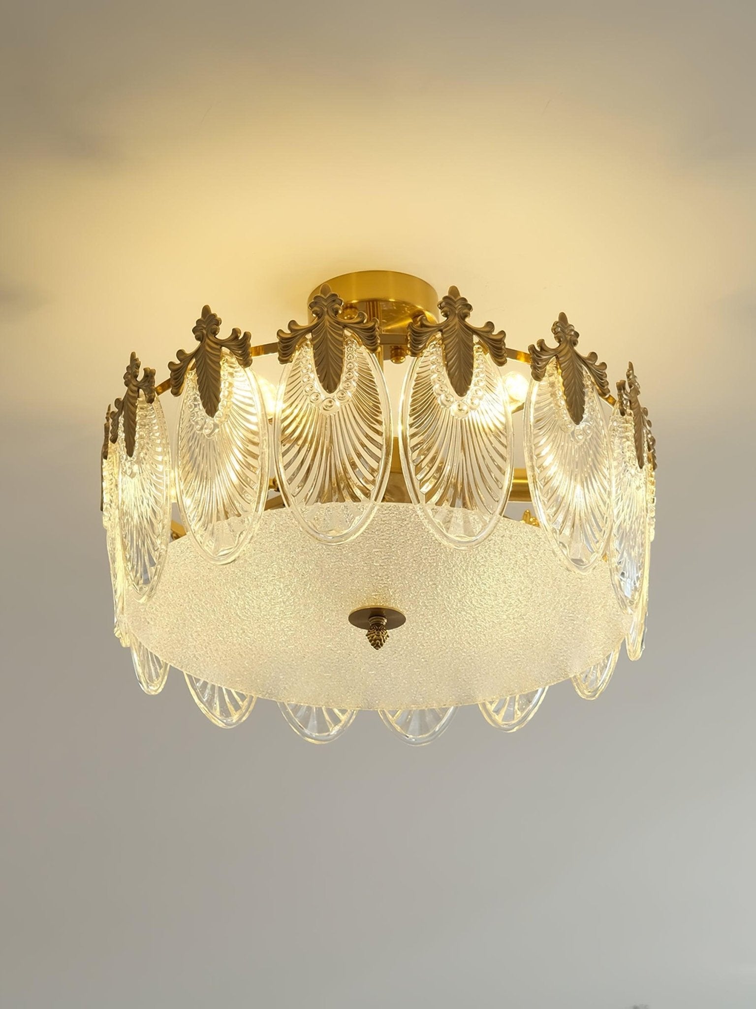 Decorative Pattern Glass Round Chandelier - Letslighting