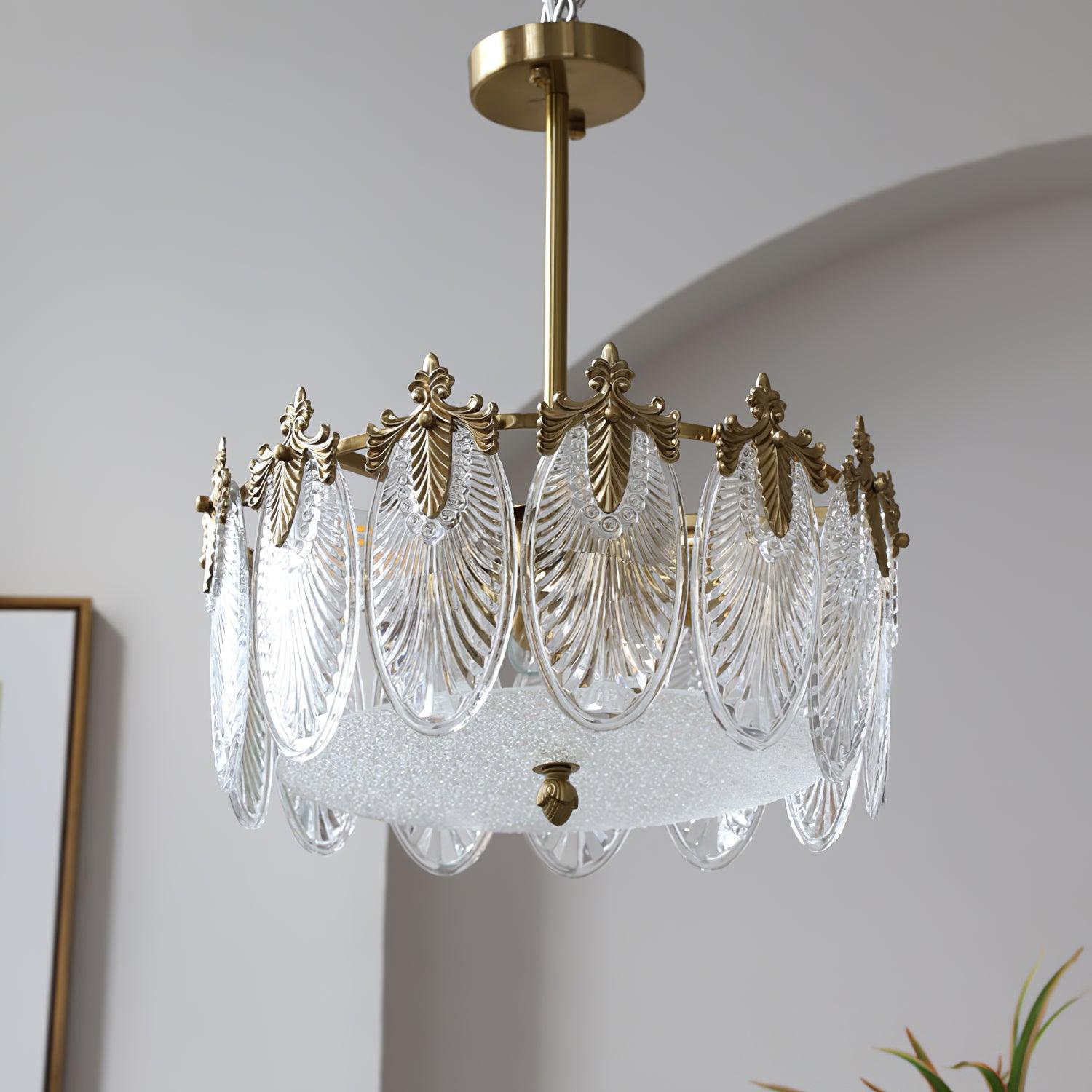 Decorative Pattern Glass Round Chandelier - Letslighting