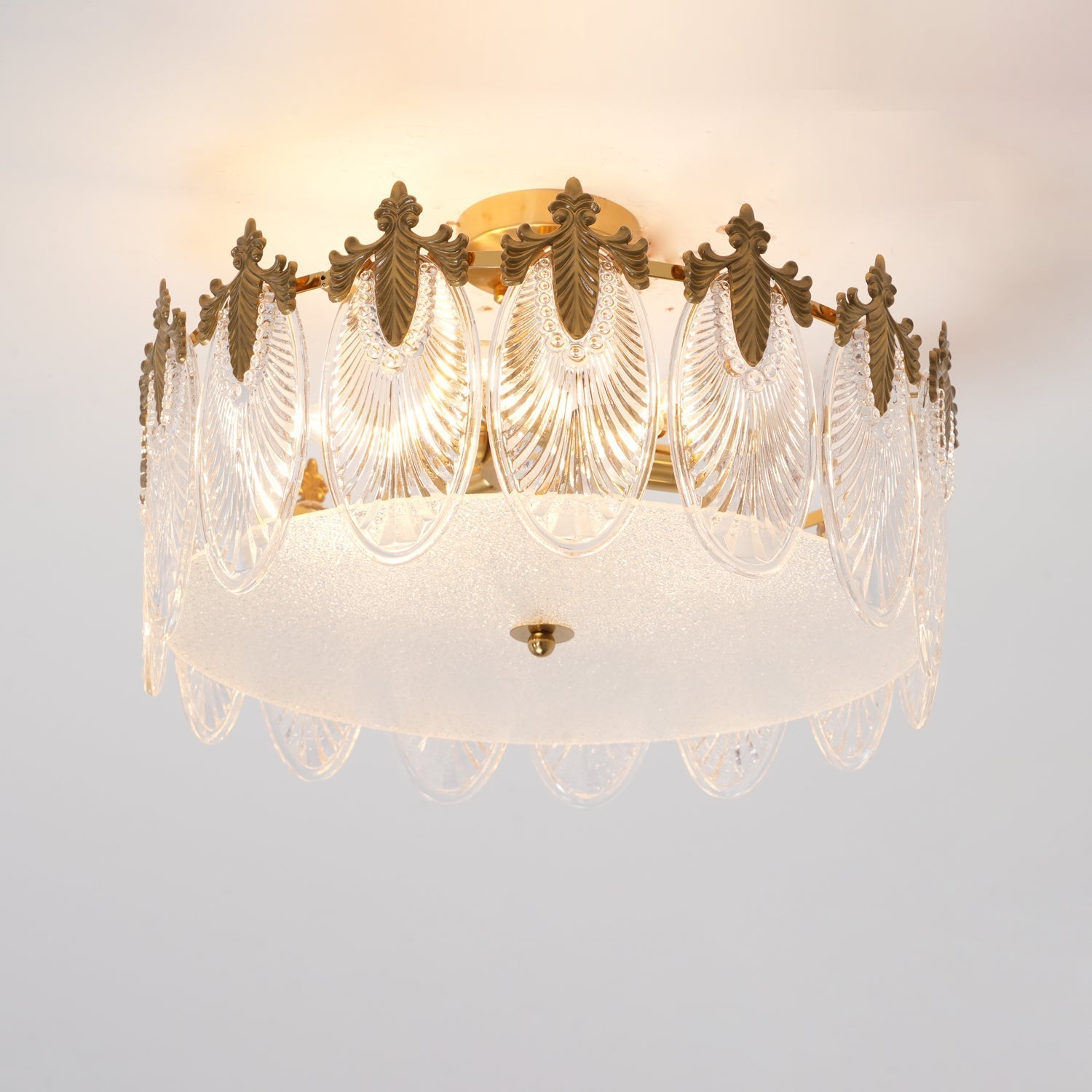 Decorative Pattern Glass Round Chandelier - Letslighting