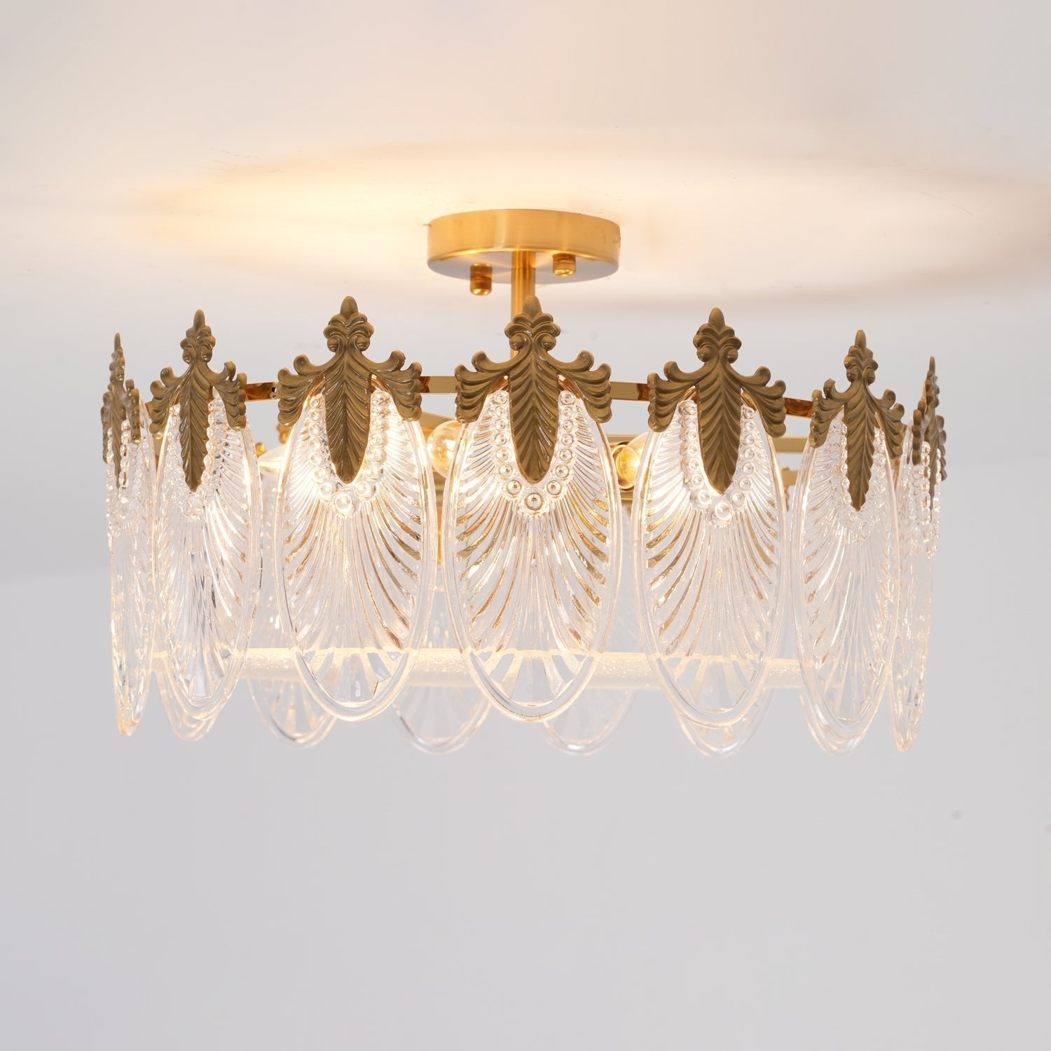 Decorative Pattern Glass Round Chandelier - Letslighting