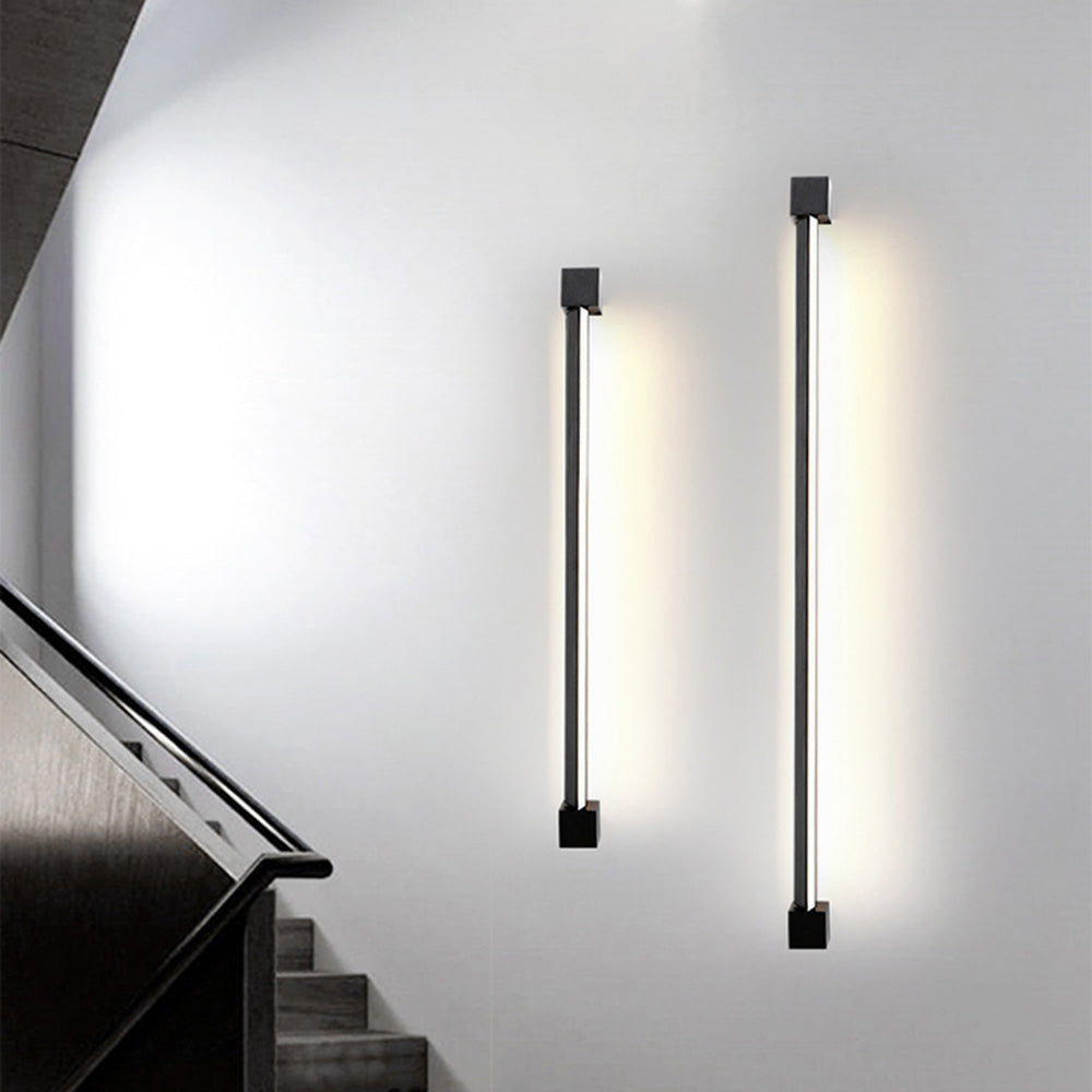 Arisha Minimalista Lineal Metal/Acrílico Aplique de Pared Negro