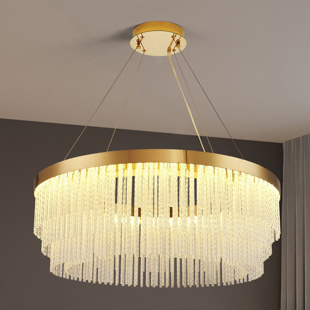 Arisha Moderna Luja Diseño Cristal Lámpara Colgante Dorada