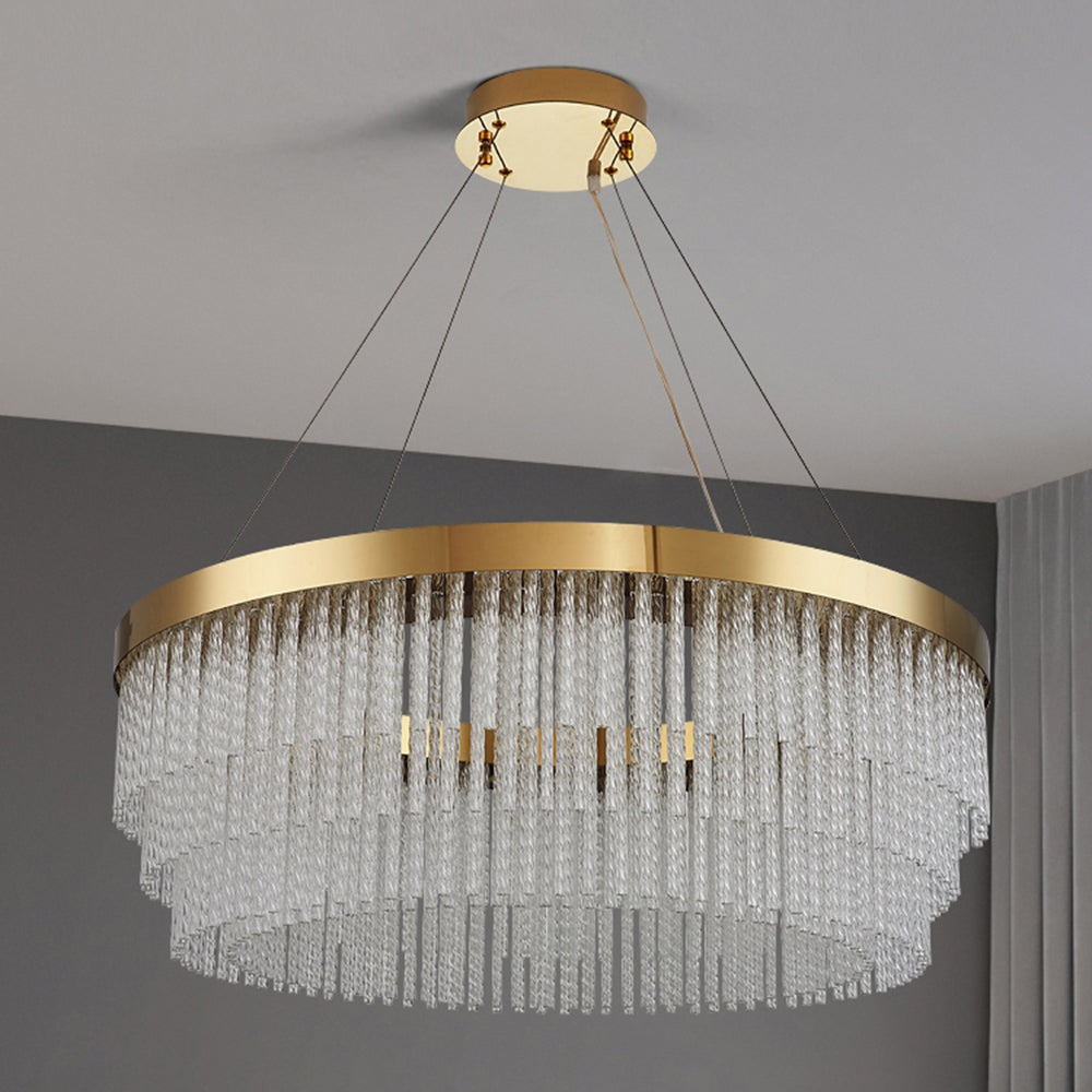 Arisha Moderna Luja Diseño Cristal Lámpara Colgante Dorada