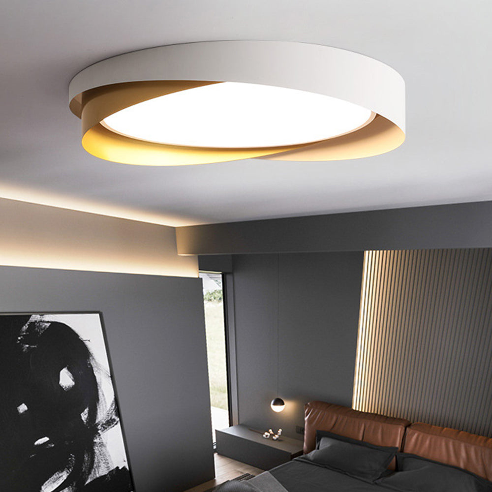 Arisha Moderna Redonda Metal LED Lámpara de Techo Oro/Blanco