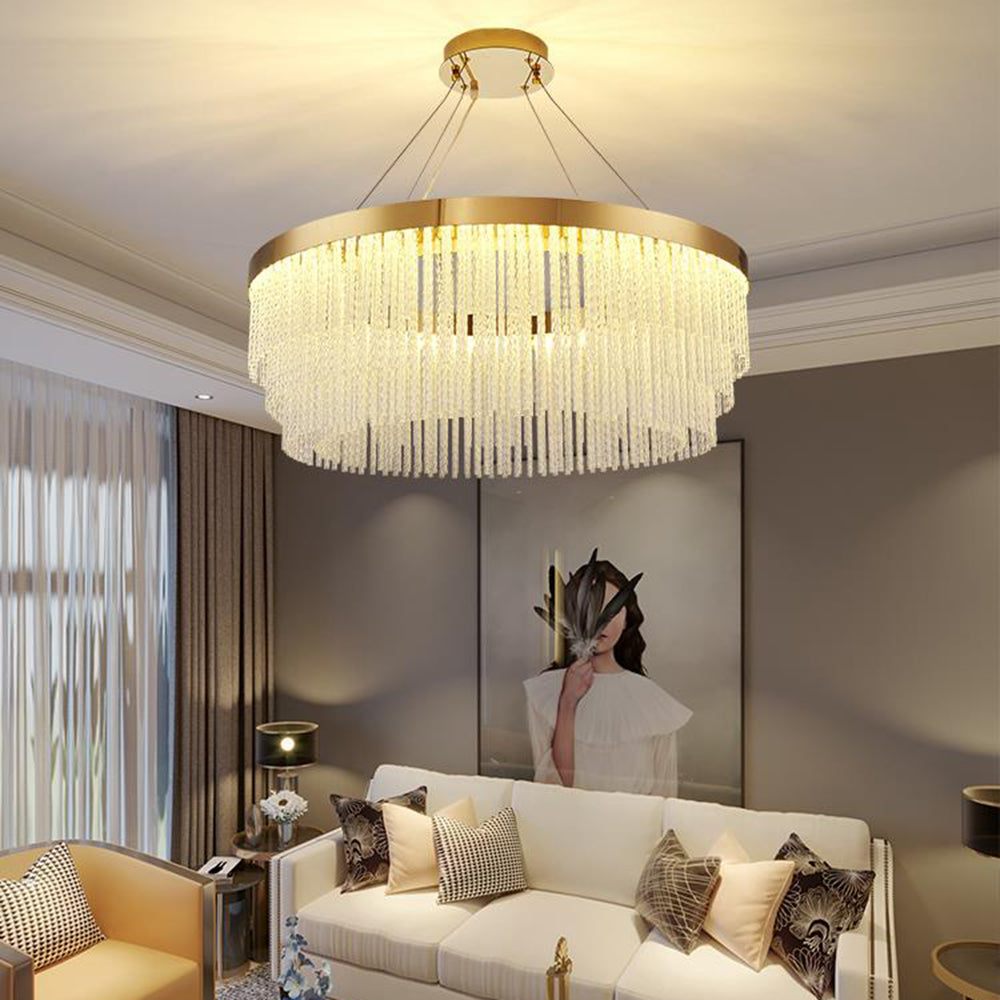 Arisha Moderna Luja Diseño Cristal Lámpara Colgante Dorada