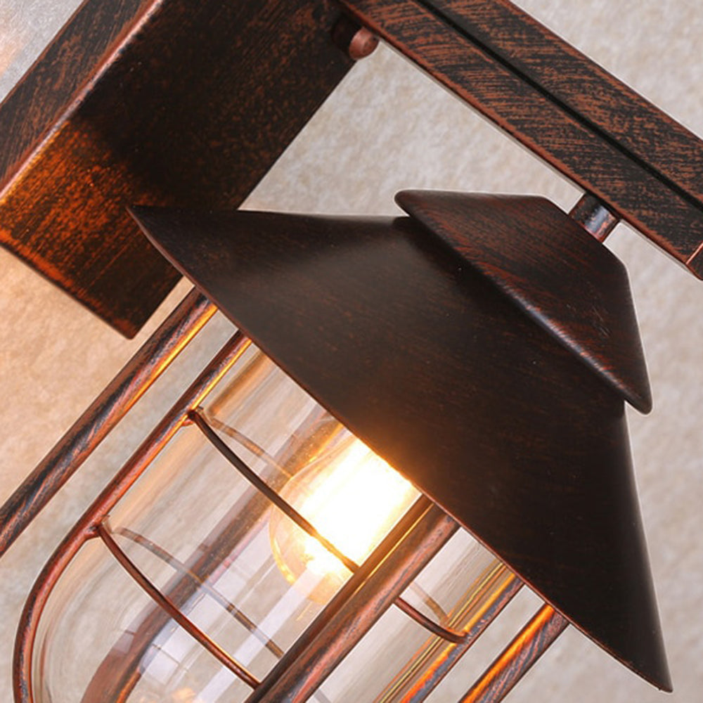 Ray Vintage Farol Metal LED Aplique de Pared Exterior Negro