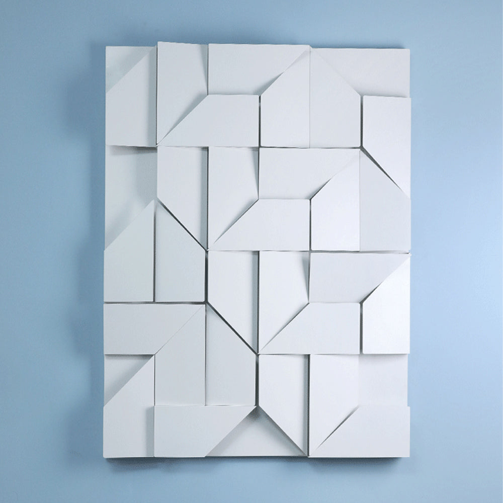 Arisha Art Decó Geometrío Metal/Papel Aplique de Pared Blanco