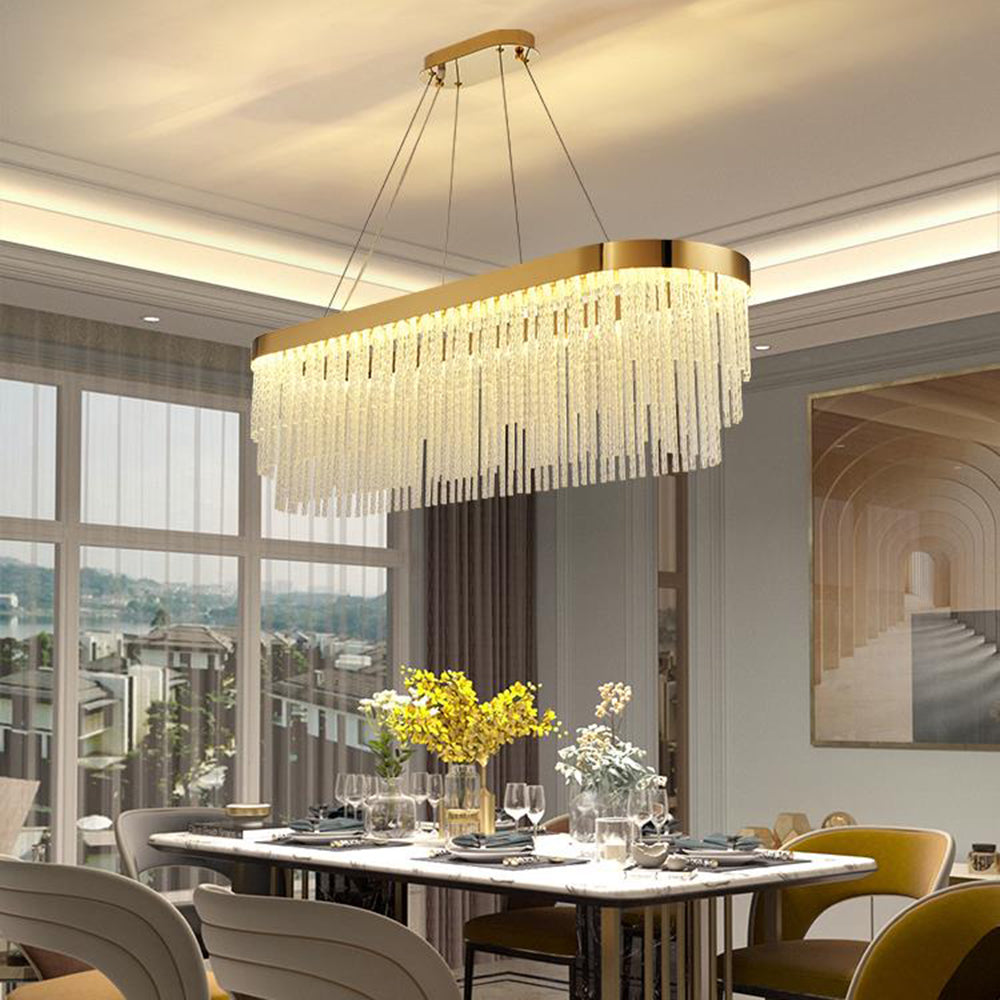 Arisha Moderna Luja Diseño Cristal Lámpara Colgante Dorada