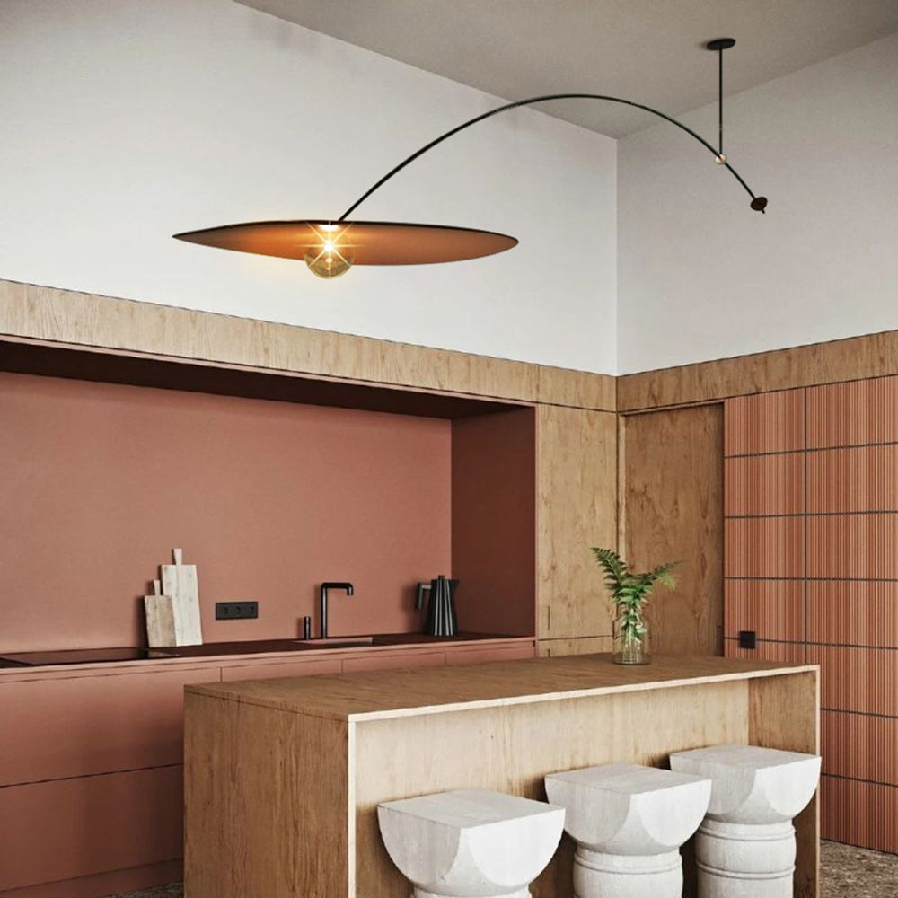 Arisha Moderna Minimalista Diseño Lámpara Colgante Metal Negra