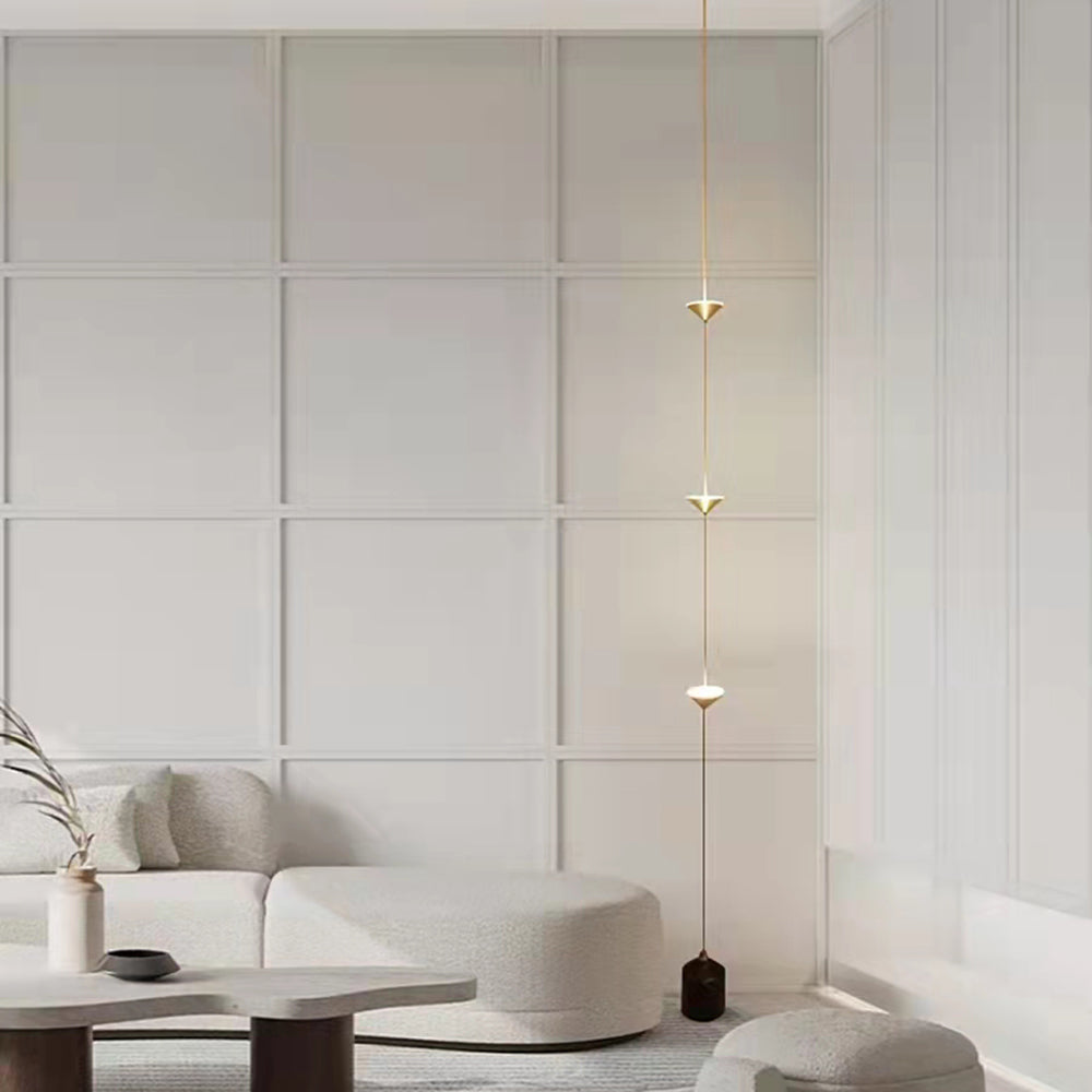 Edge Minimalista Lineal Metal/Acrílico Lámpara de Pie Oro