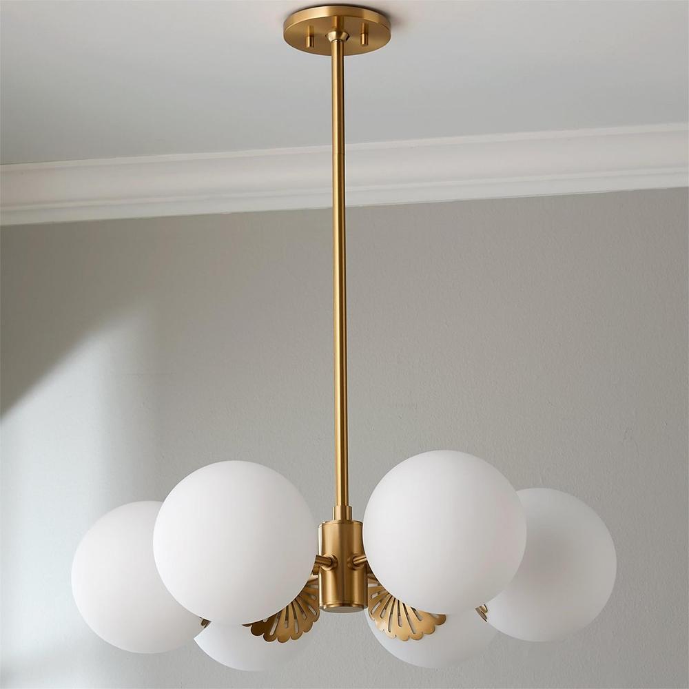 Whisper Modern Minimalist Globe Brass Glass Chandelier - Lamp Copper