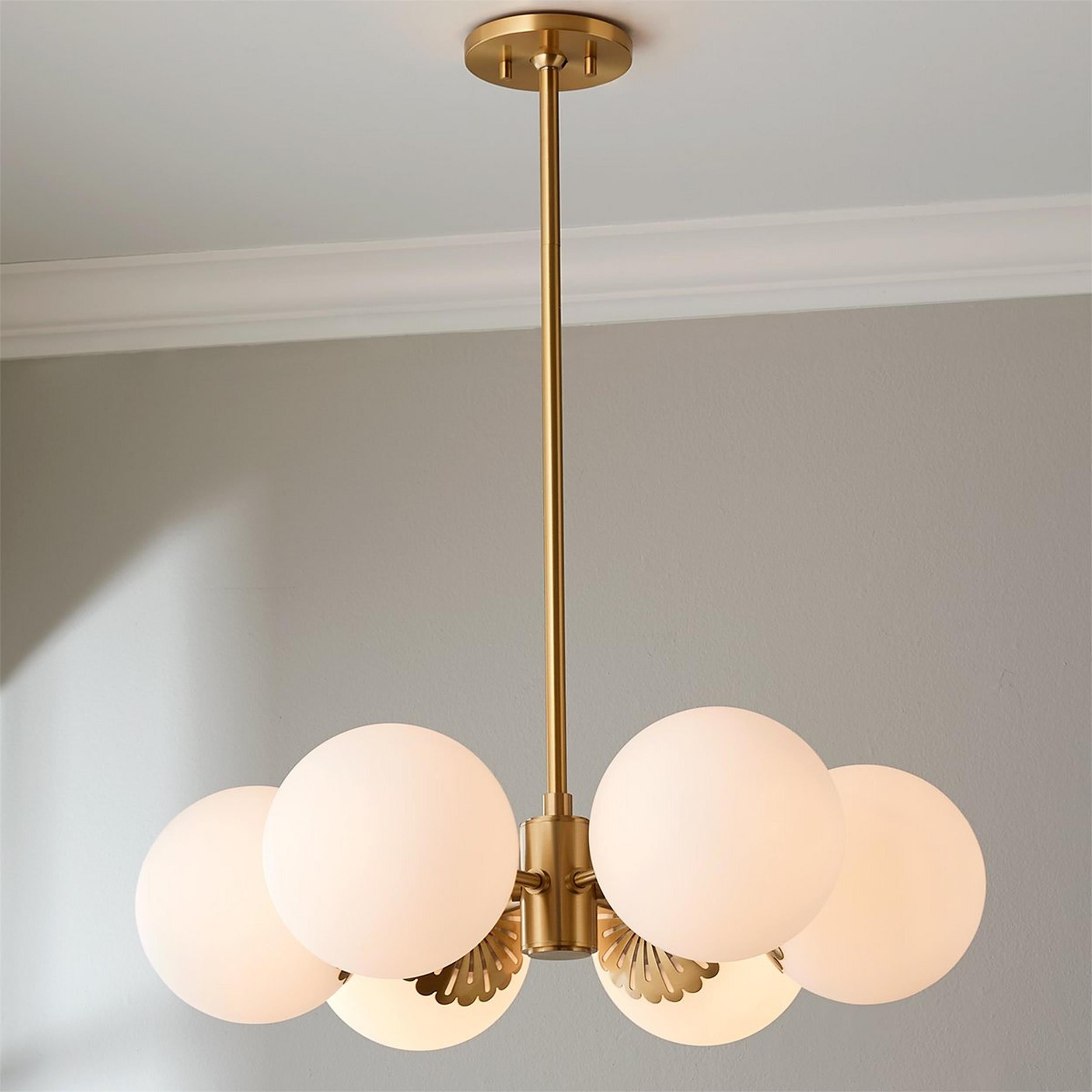 Whisper Modern Minimalist Globe Brass Glass Chandelier - Lamp Copper