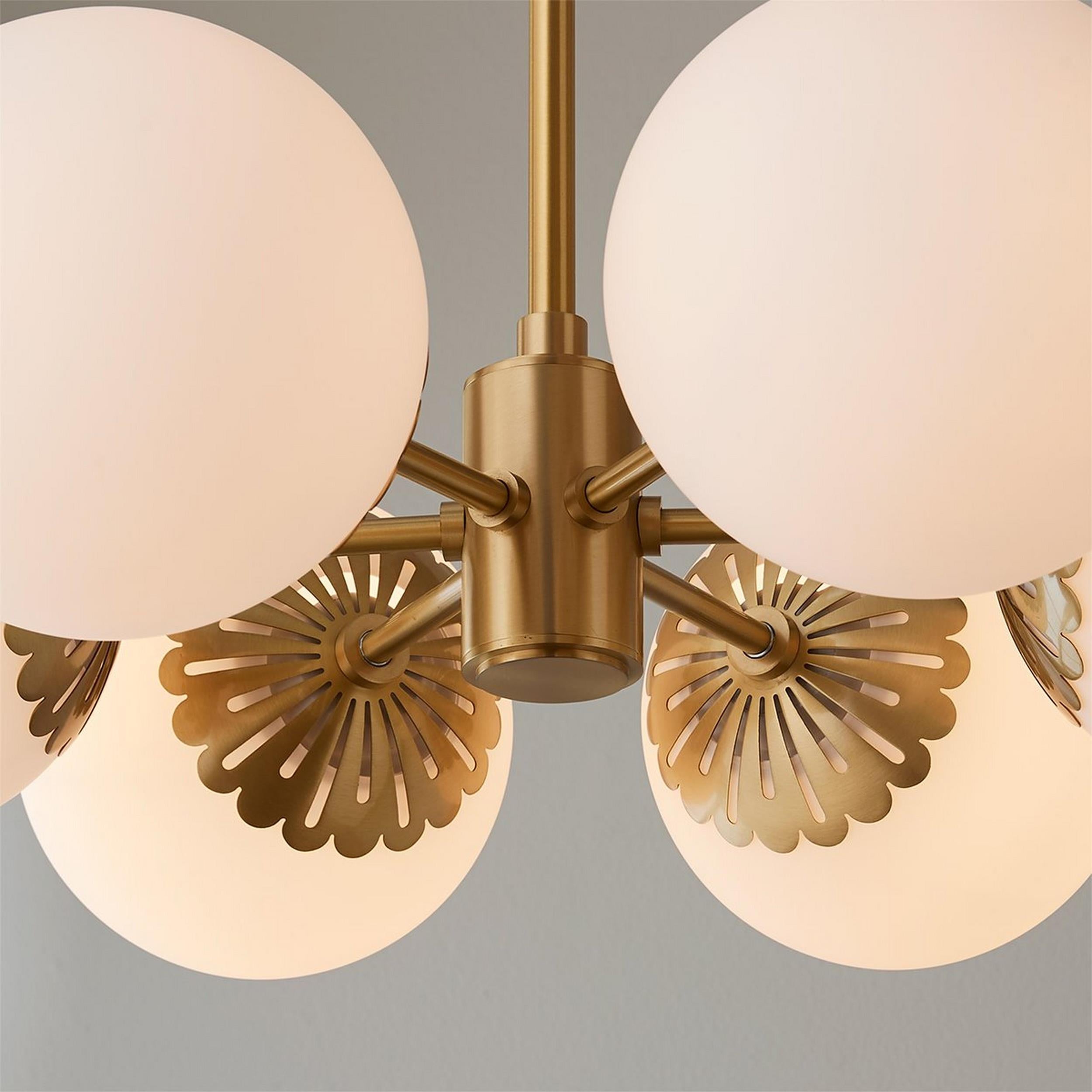 Whisper Modern Minimalist Globe Brass Glass Chandelier - Lamp Copper