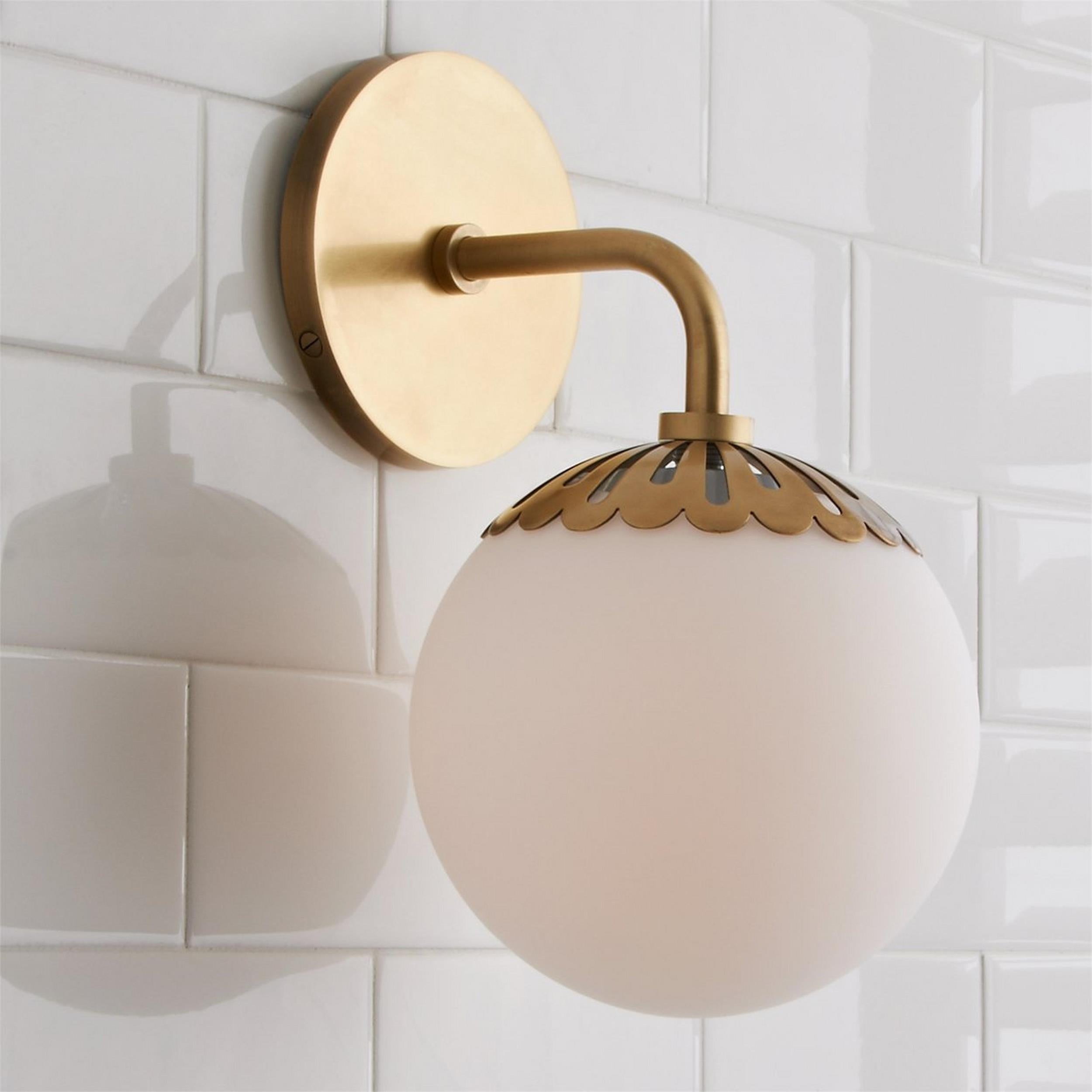 Aegis Modern Minimalist Globe Brass Glass Sconce Wall Lamp - Lamp Copper