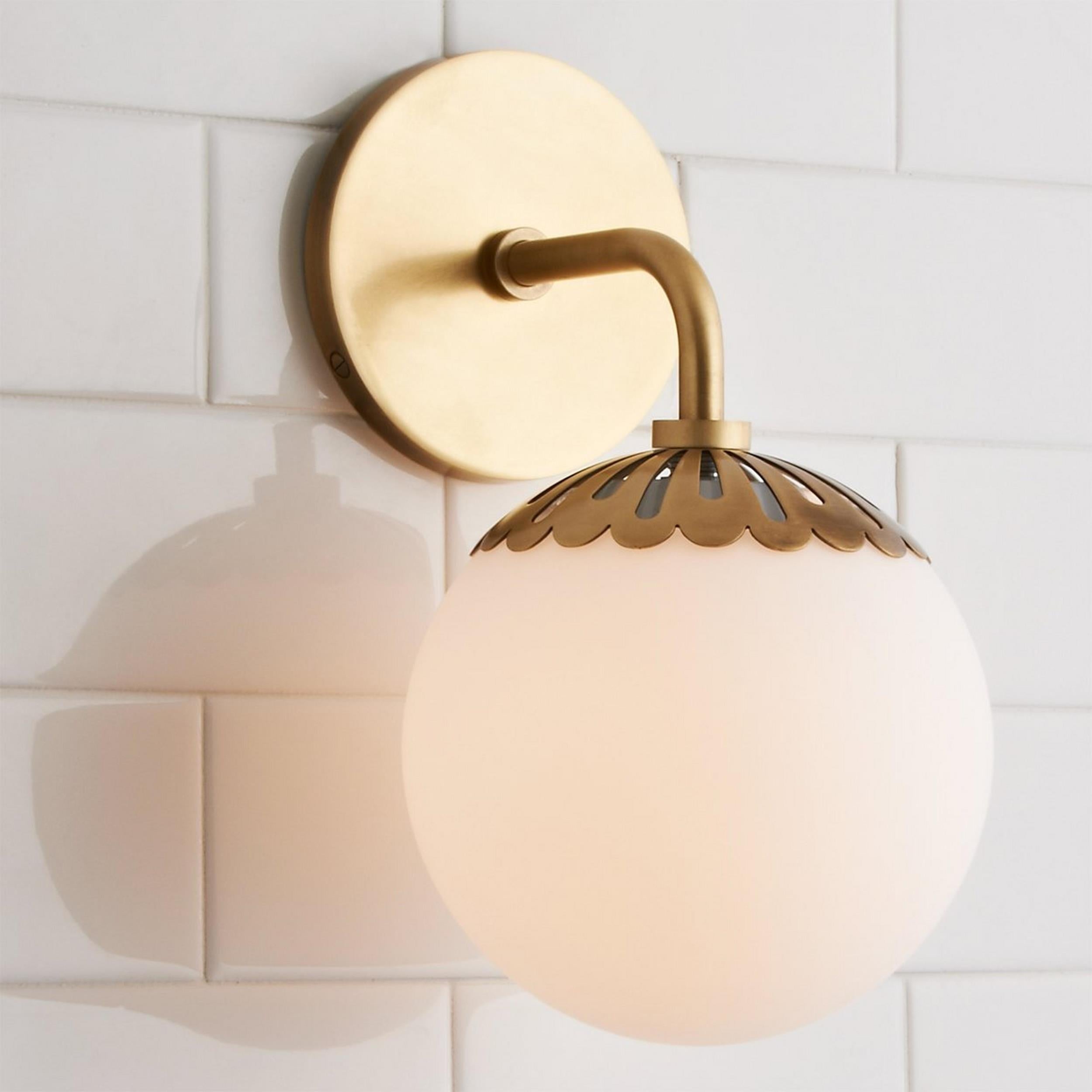 Aegis Modern Minimalist Globe Brass Glass Sconce Wall Lamp - Lamp Copper
