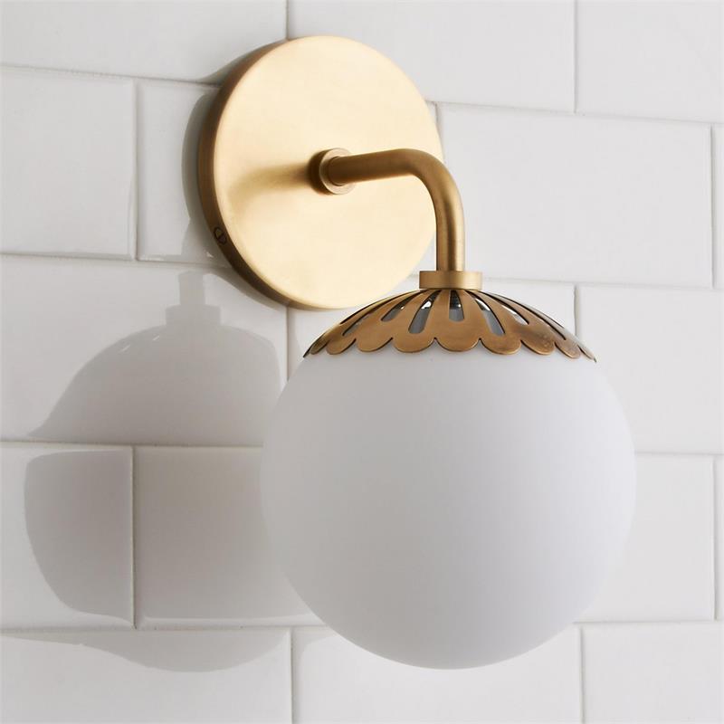 Aegis Modern Minimalist Globe Brass Glass Sconce Wall Lamp - Lamp Copper