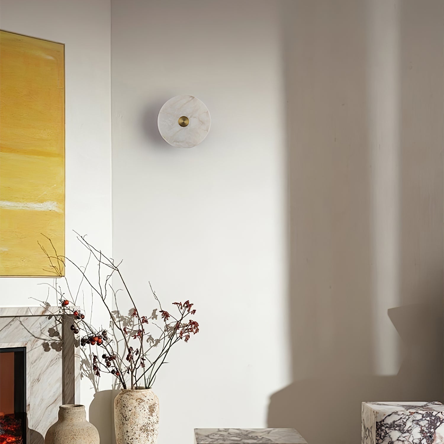 Selina Minimalist Alabaster Ceiling Light - Letslighting