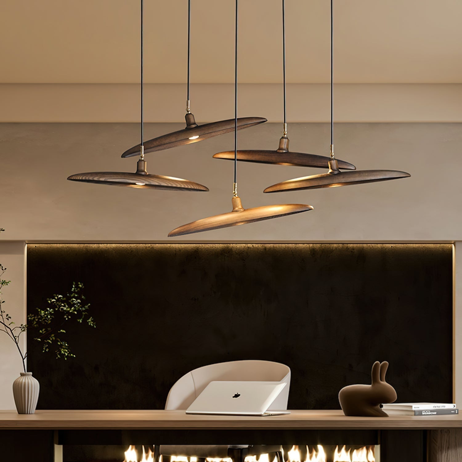 Zelirira Blade Wood Pendant Light - Letslighting
