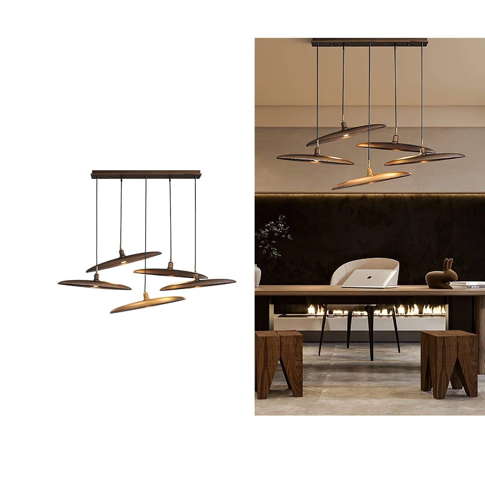Zelirira Blade Wood Pendant Light - Letslighting