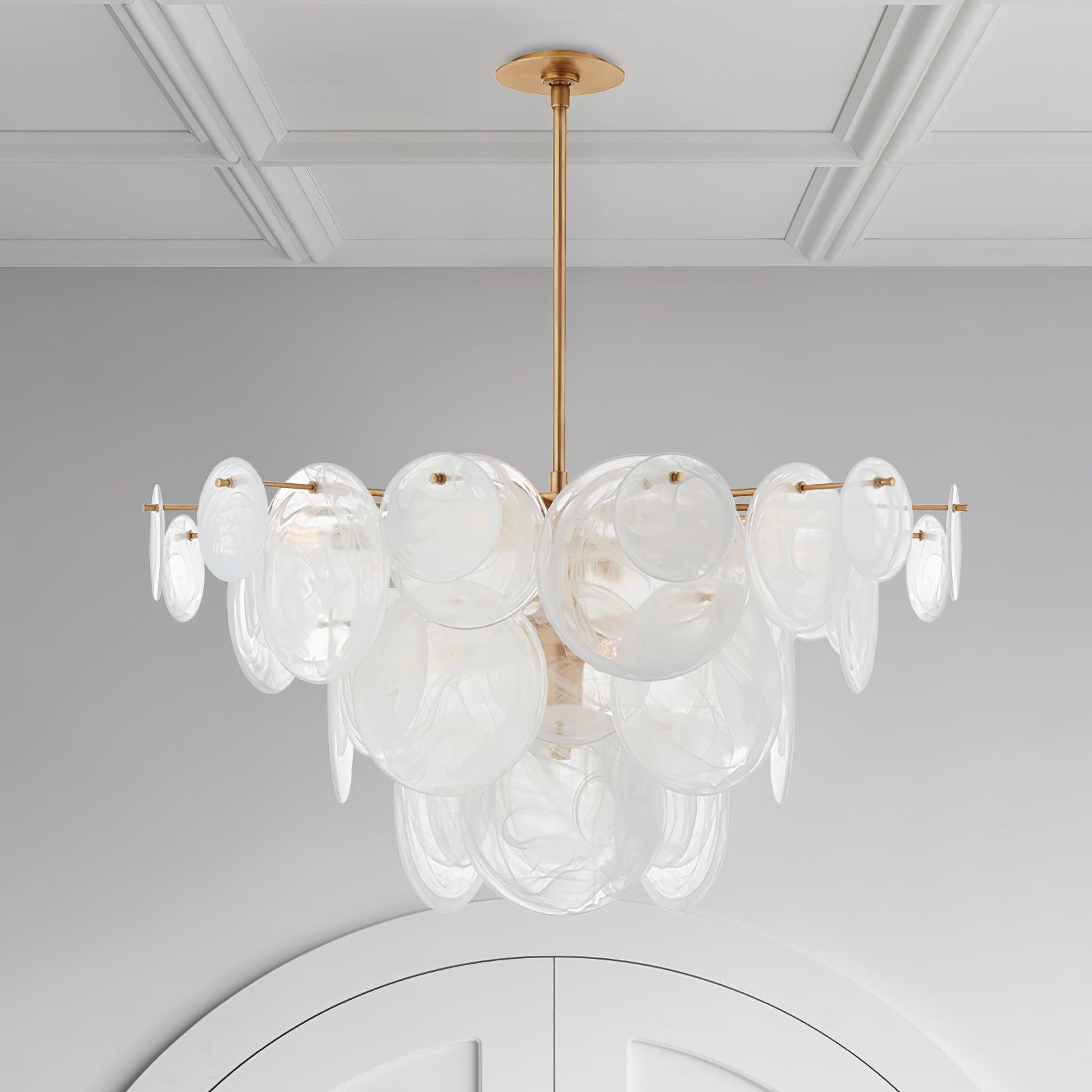 Olvynis Postmodern Luxury Discs Brass Glass Metal Chandelier - Letslighting