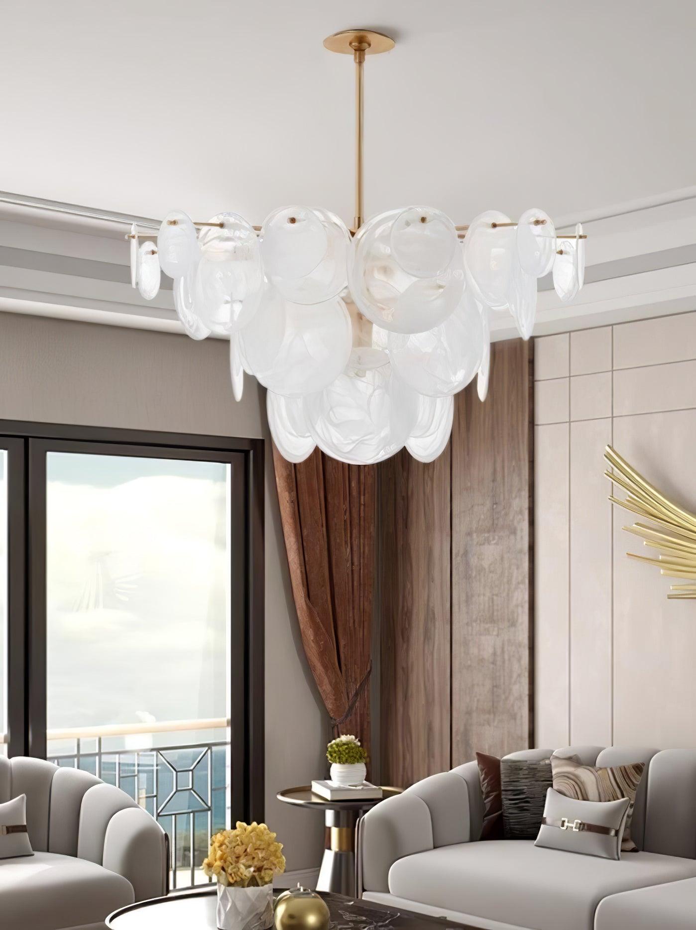 Olvynis Postmodern Luxury Discs Brass Glass Metal Chandelier - Letslighting