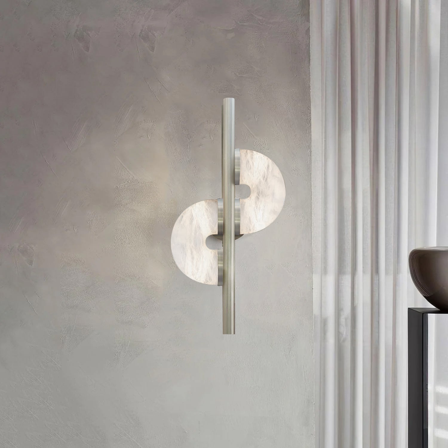 Liraven Dual Disc Alabaster Wall Light - Letslighting