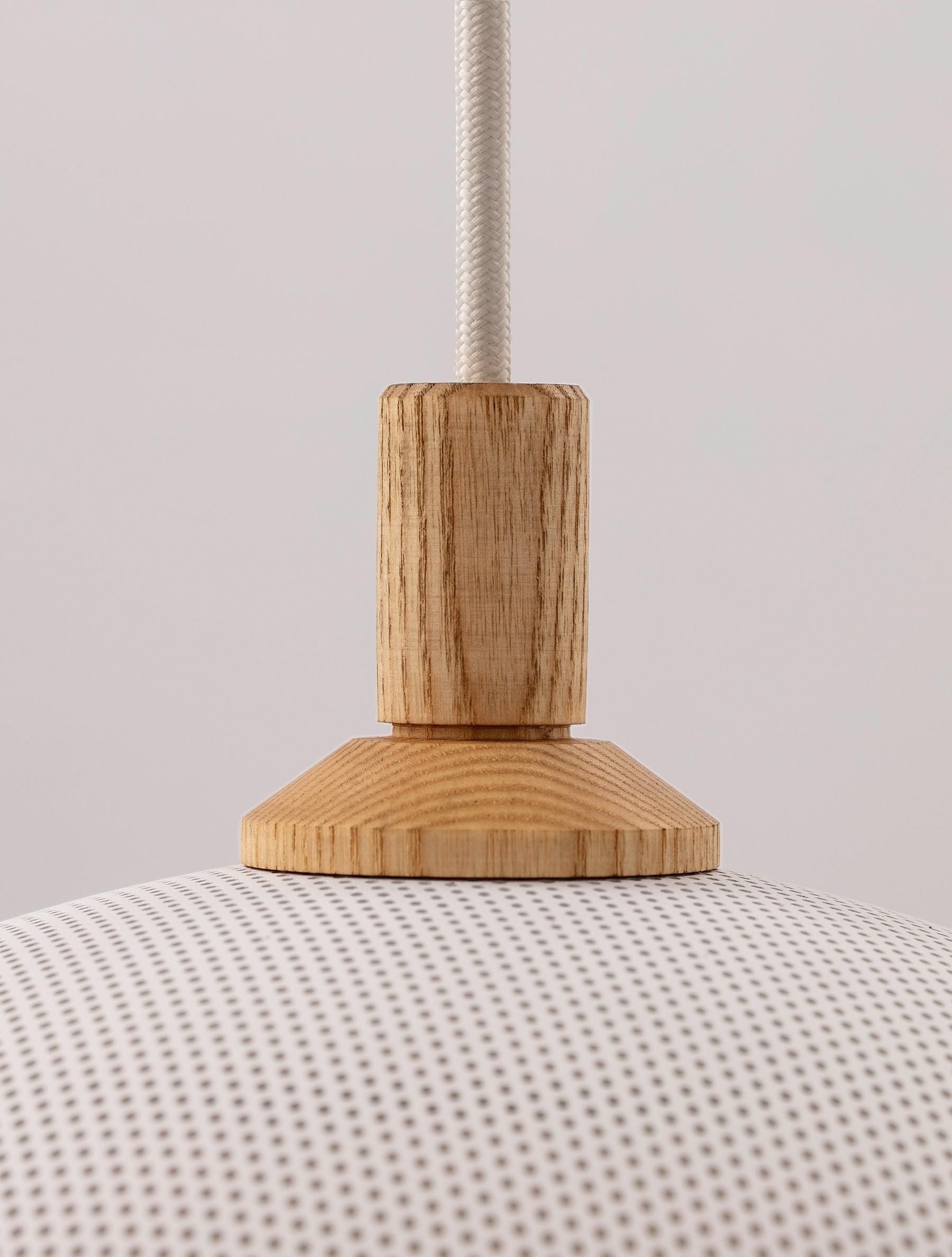 Pith Modern Minimalist Dome Perforated Wooden Metal Pendant Lamp - Lamp Copper