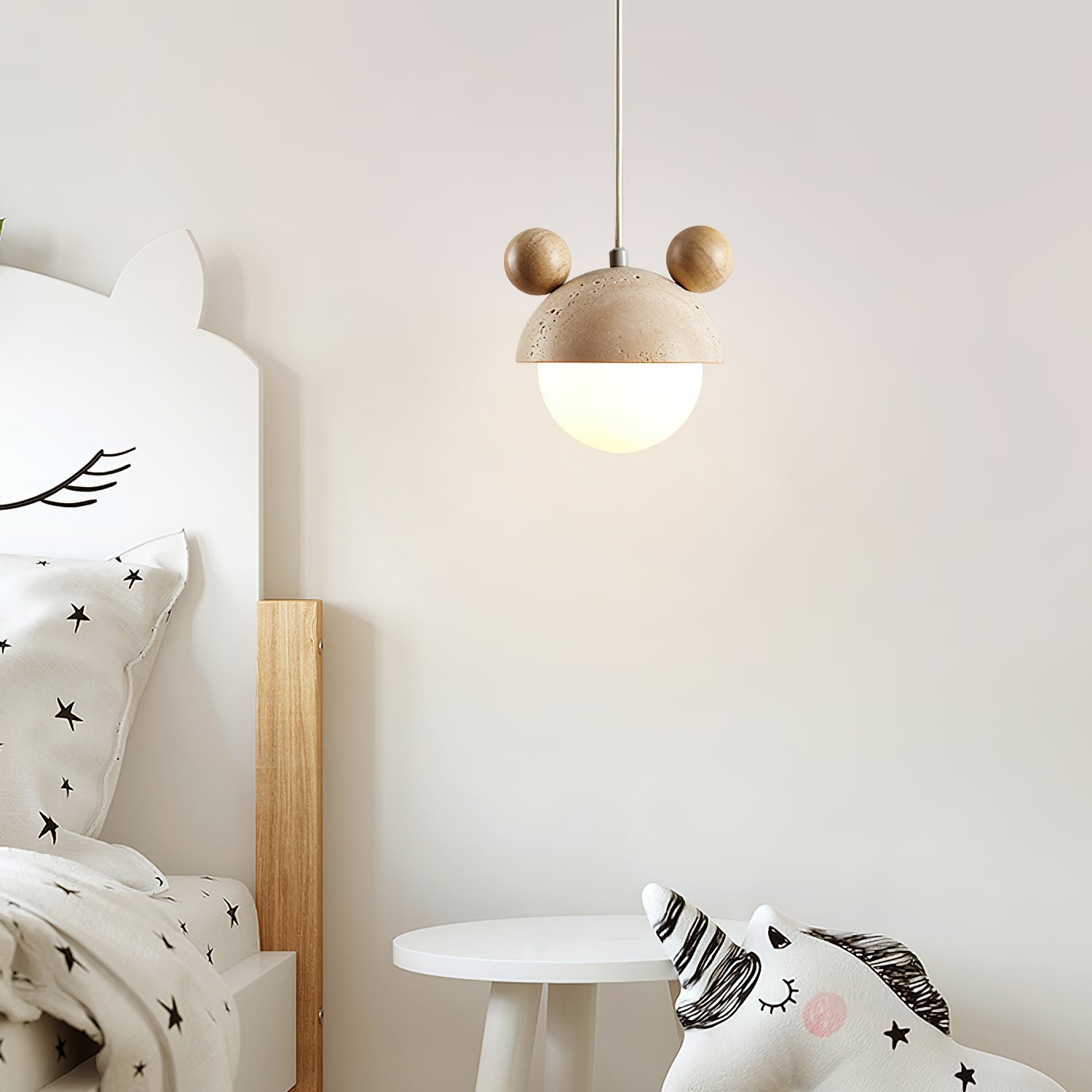 Lyraeus Character-Shaped Travertine Pendant Light - Letslighting