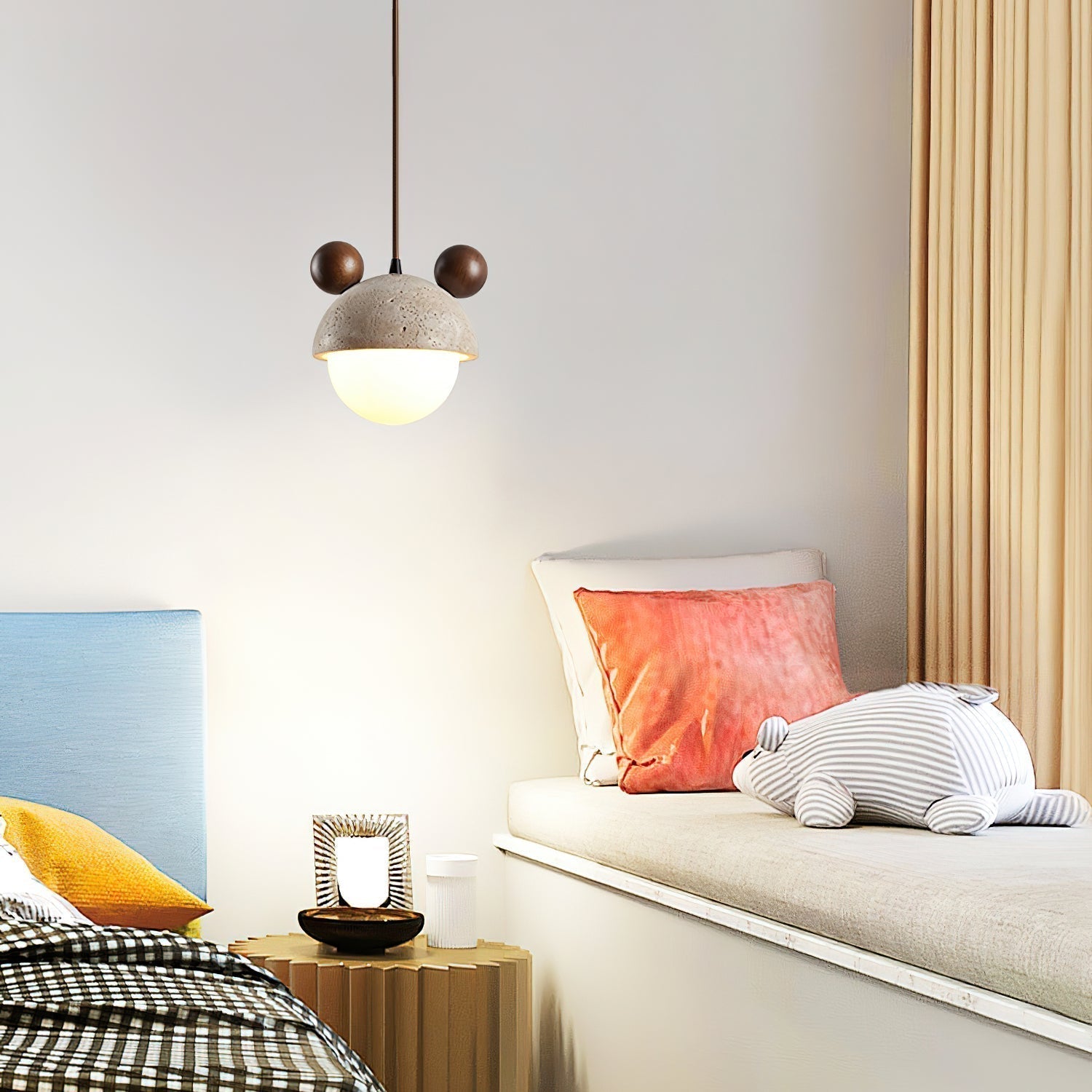 Lyraeus Character-Shaped Travertine Pendant Light - Letslighting