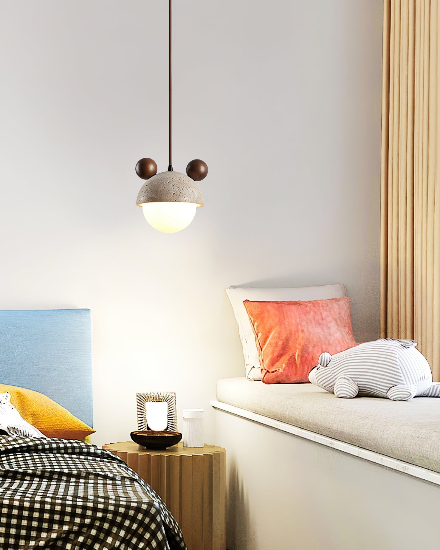 Lyraeus Character-Shaped Travertine Pendant Light - Letslighting