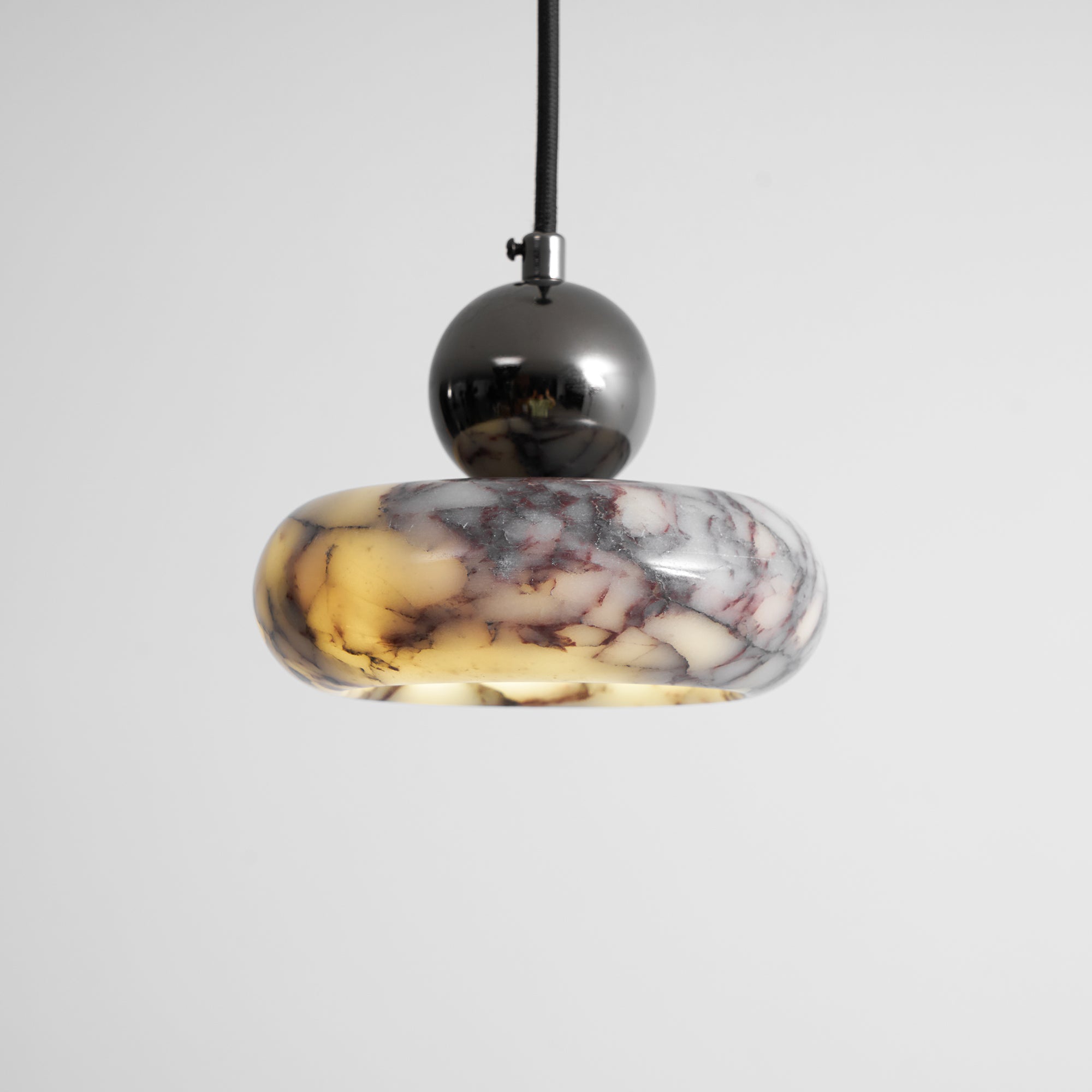Ridge Modern Minimalist Marble Metal Pendant Lamp - Lamp Copper