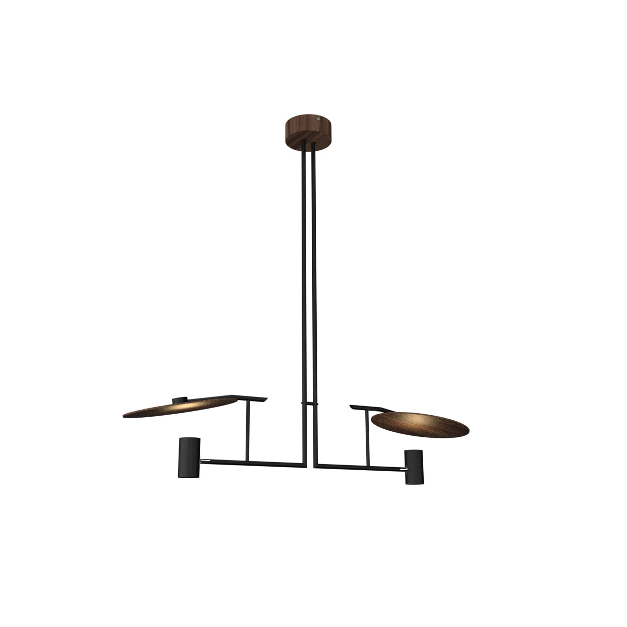 Warp Premium Elegance Linear Wooden Metal Chandelier - Lamp Copper