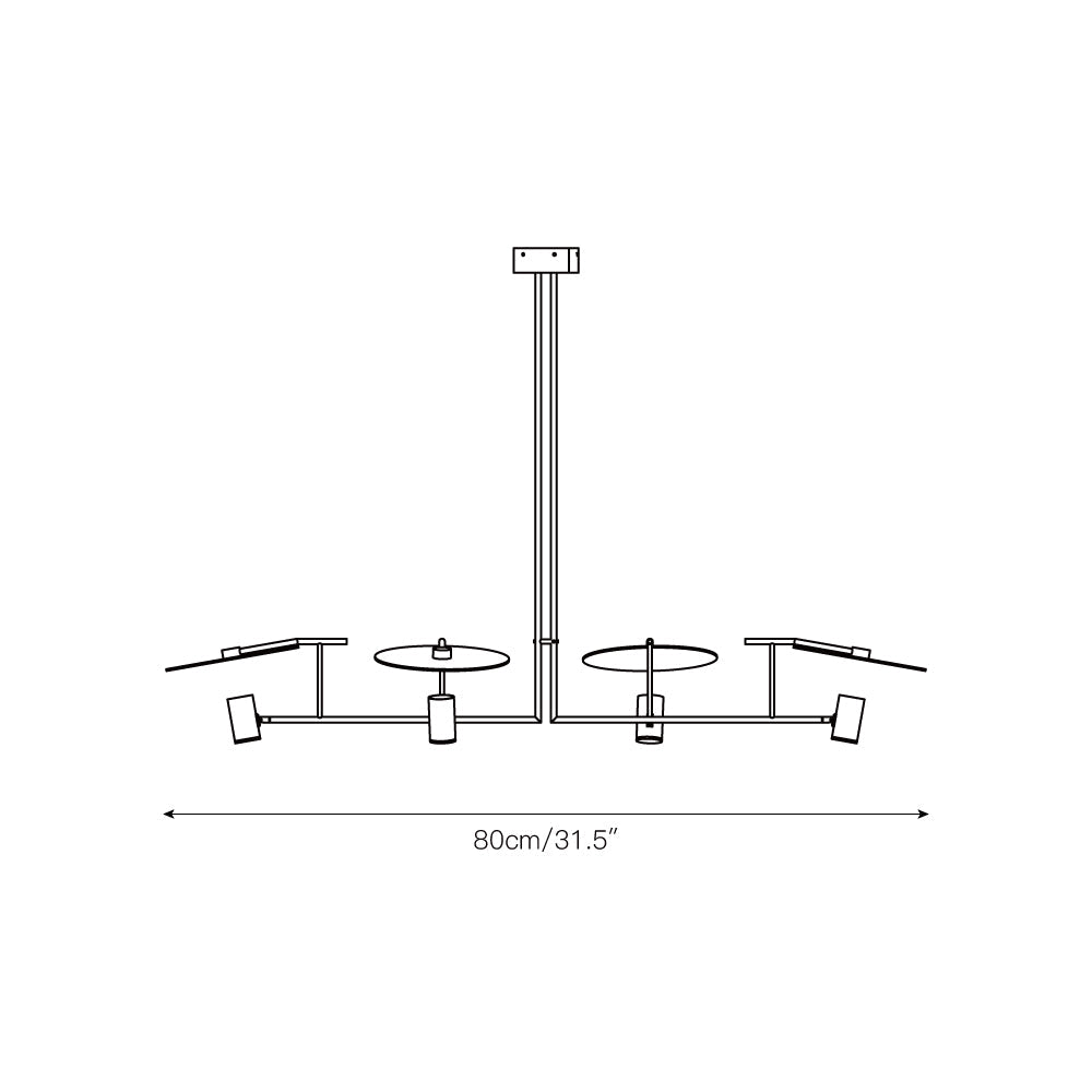 Warp Premium Elegance Linear Wooden Metal Chandelier - Lamp Copper