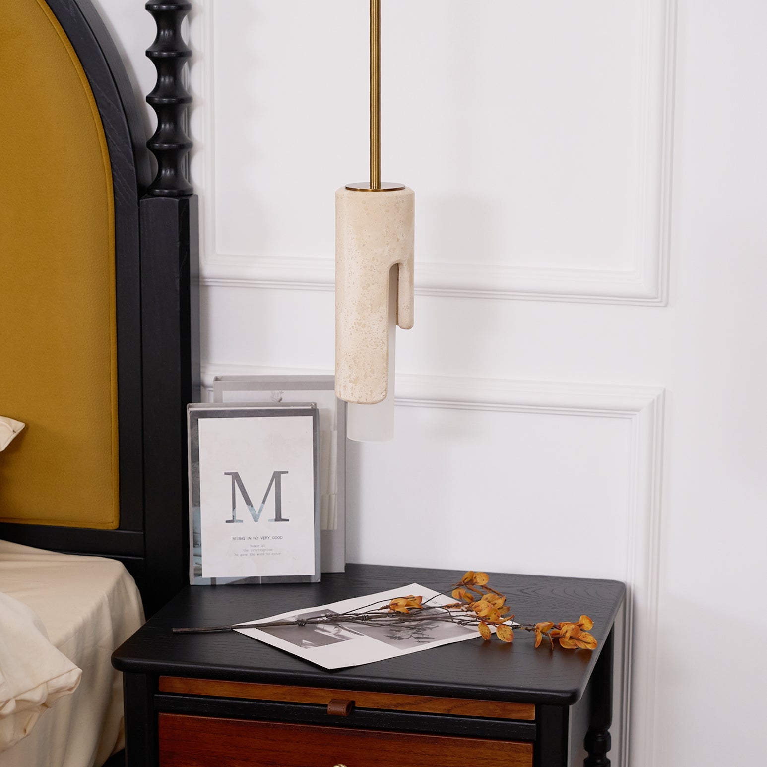 Elix Modern Minimalist Marble Glass Pendant Lamp - Lamp Copper