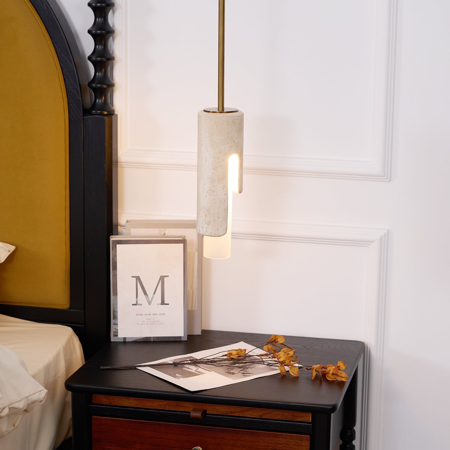 Elix Modern Minimalist Marble Glass Pendant Lamp - Lamp Copper