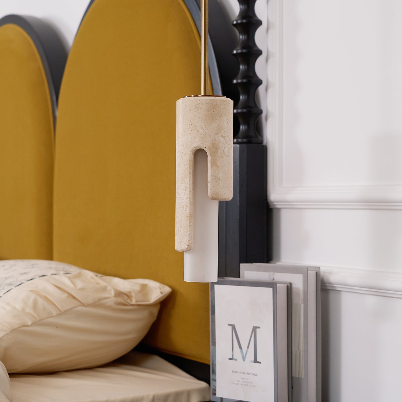 Elix Modern Minimalist Marble Glass Pendant Lamp - Lamp Copper