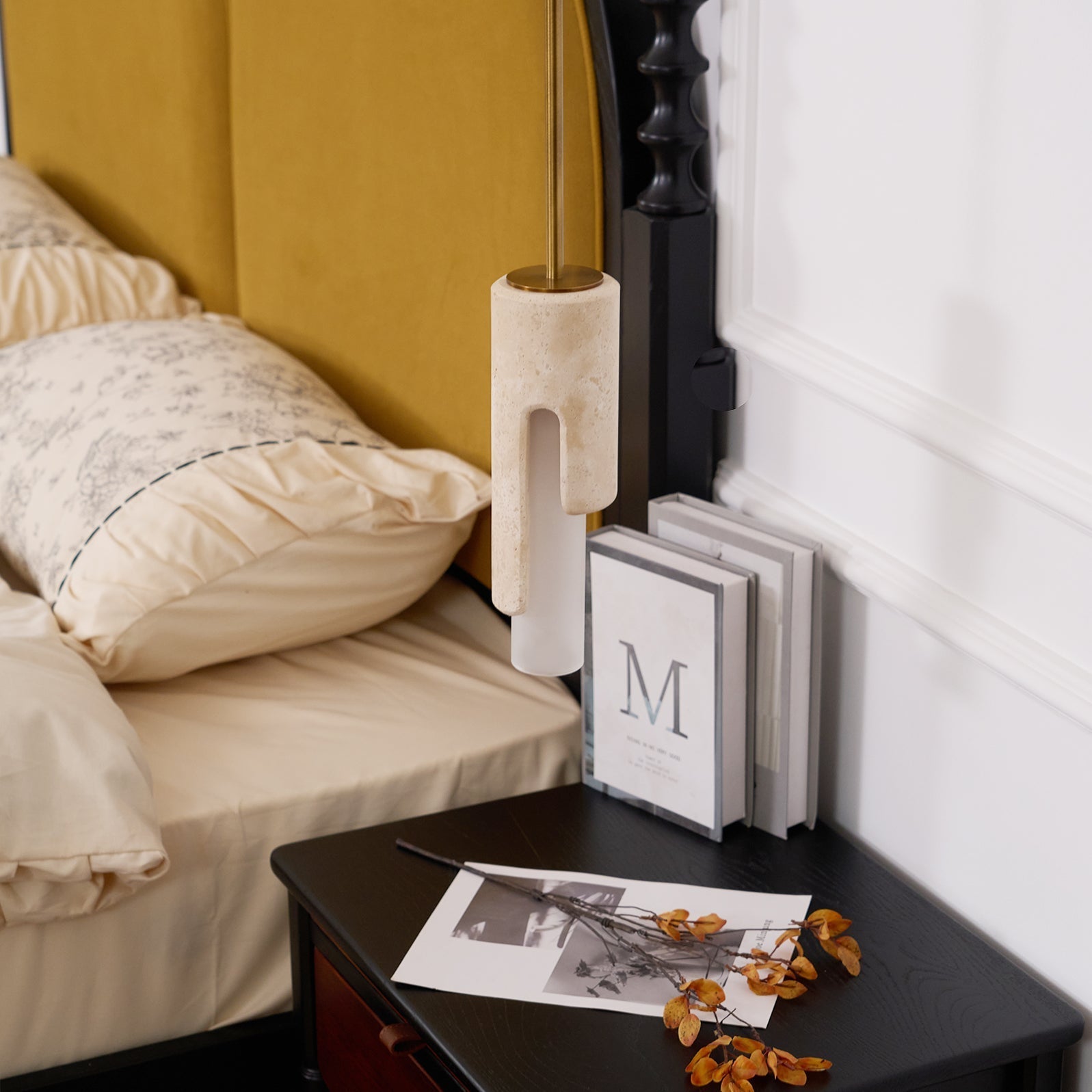 Elix Modern Minimalist Marble Glass Pendant Lamp - Lamp Copper