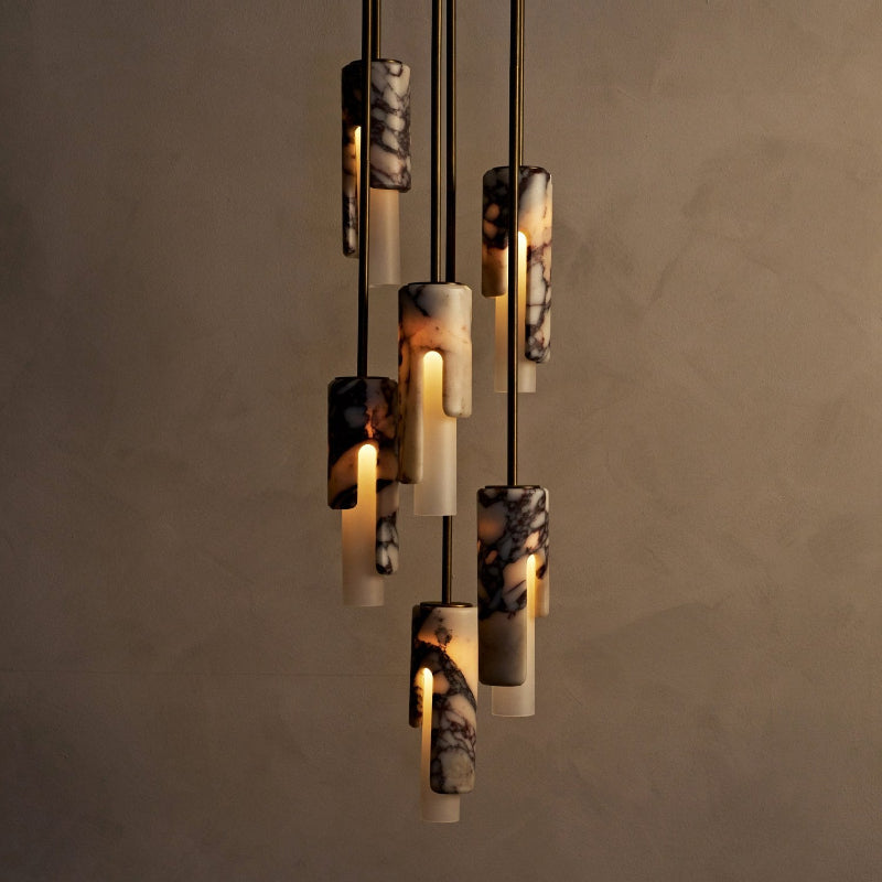 Elix Modern Minimalist Marble Glass Pendant Lamp - Lamp Copper