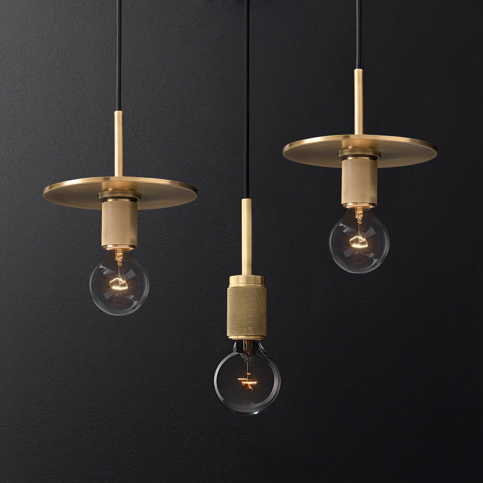 Pendant Lamp Brass Minimalist Metal Fixture for Dining or Kitchen - Letslighting