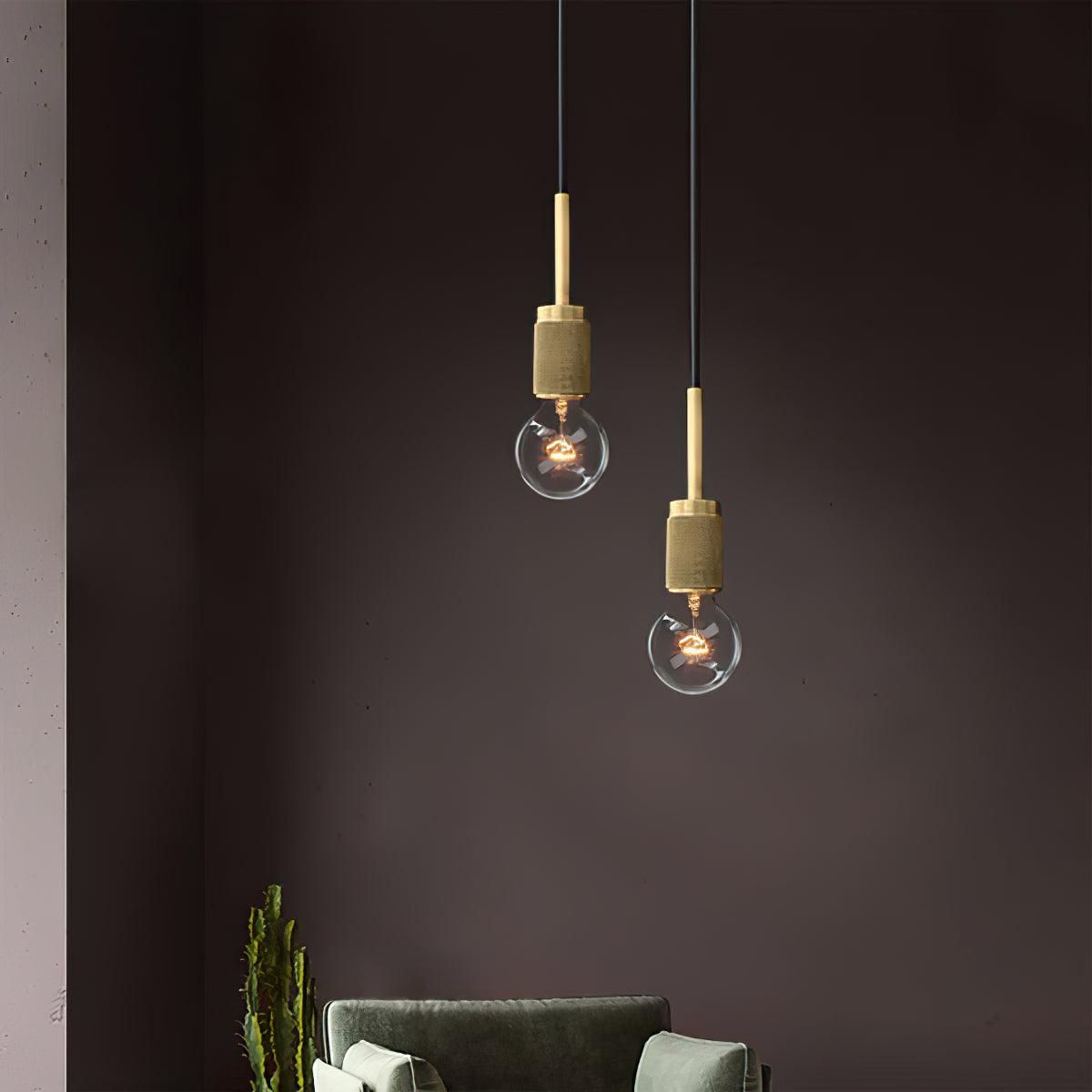 Pendant Lamp Brass Minimalist Metal Fixture for Dining or Kitchen - Letslighting