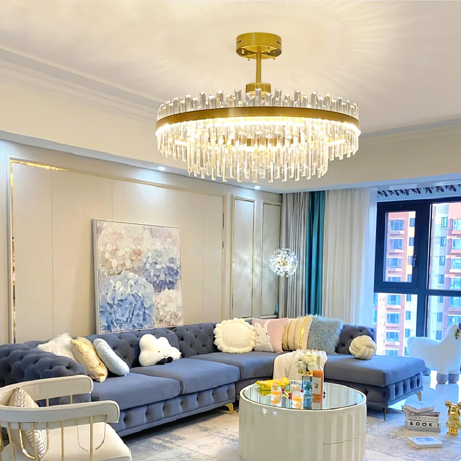 Drum Glass Chandelier - Letslighting