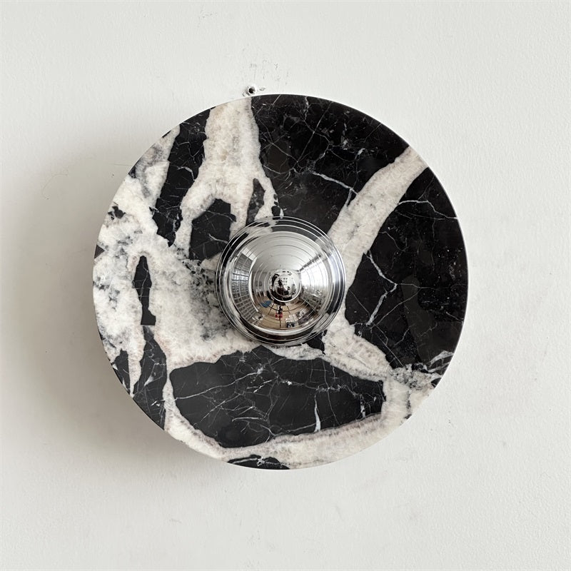 Alba Modern Minimalist Chrome Marble Metal Wall Lamp - Lamp Copper